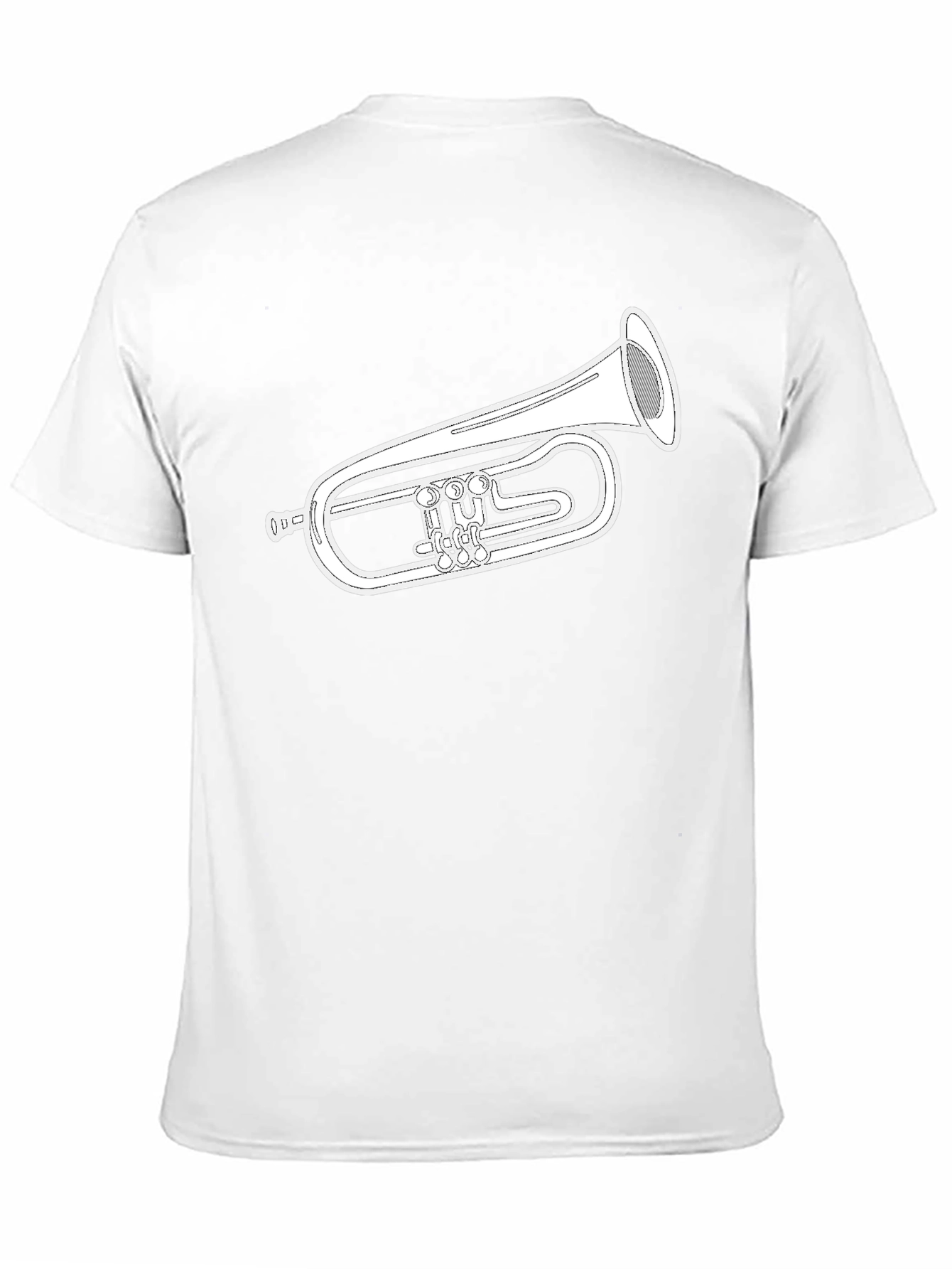 Musical Instrument T-Shirt - Black Cotton Flugelhorn Design