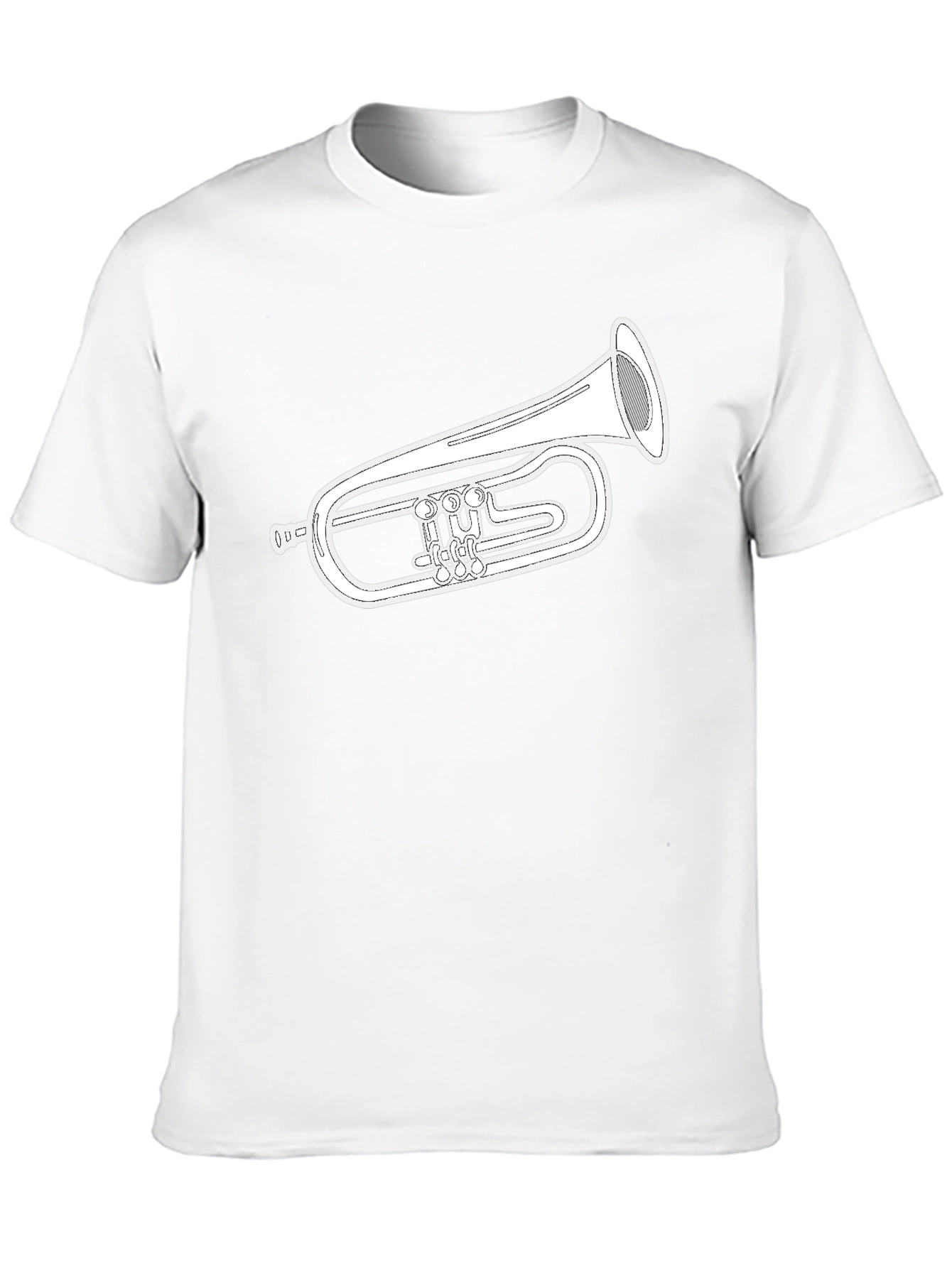 Musical Instrument T-Shirt - Black Cotton Flugelhorn Design