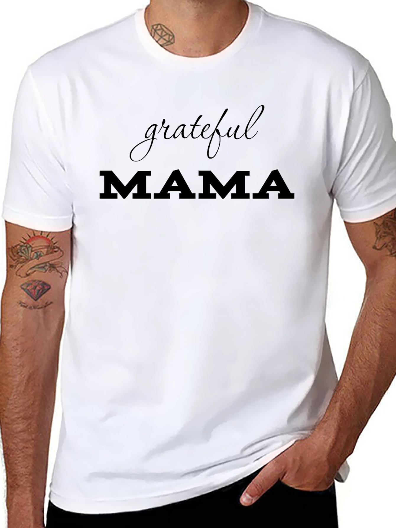 Grateful Mama Black Graphic T-Shirt