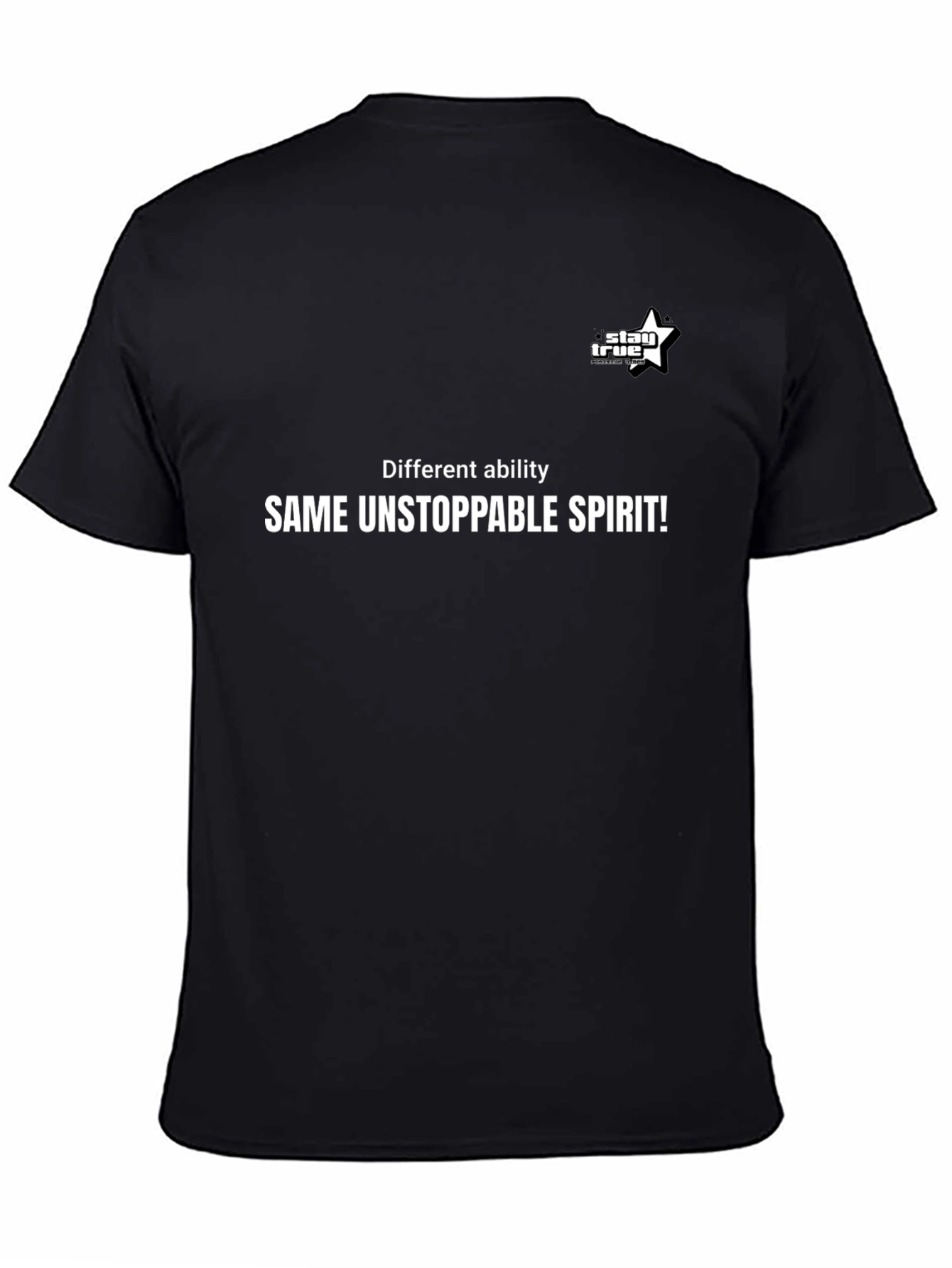 Inspirational Black T-Shirt - Different Ability Same Spirit