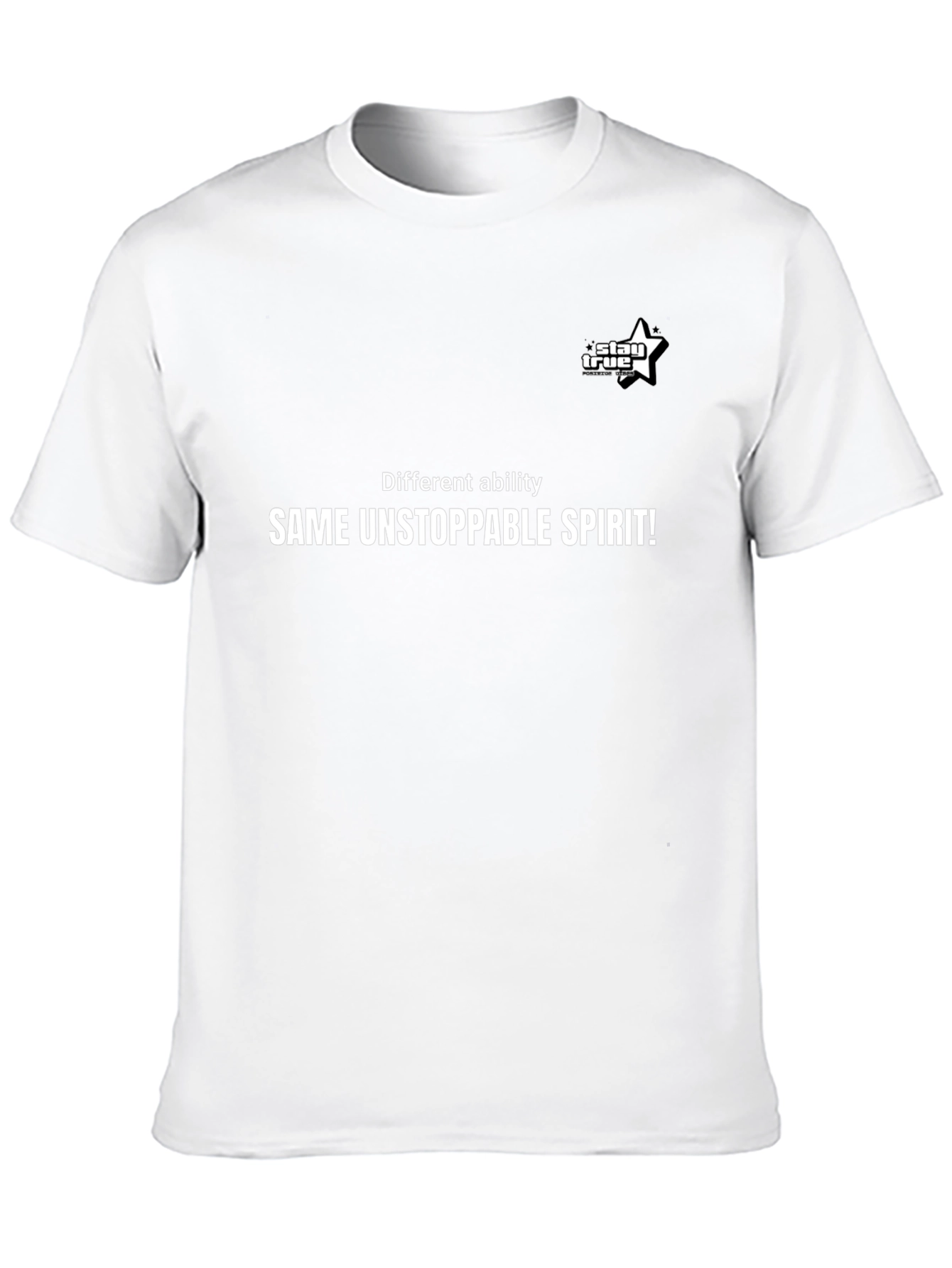 Inspirational Black T-Shirt - Different Ability Same Spirit