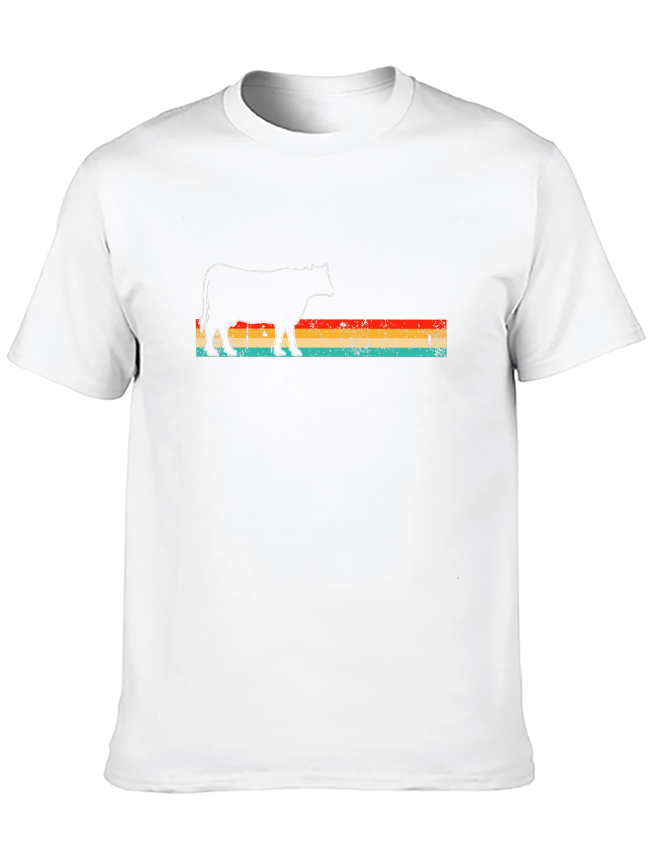 Retro Cow Graphic Tee - Black Unisex T-Shirt