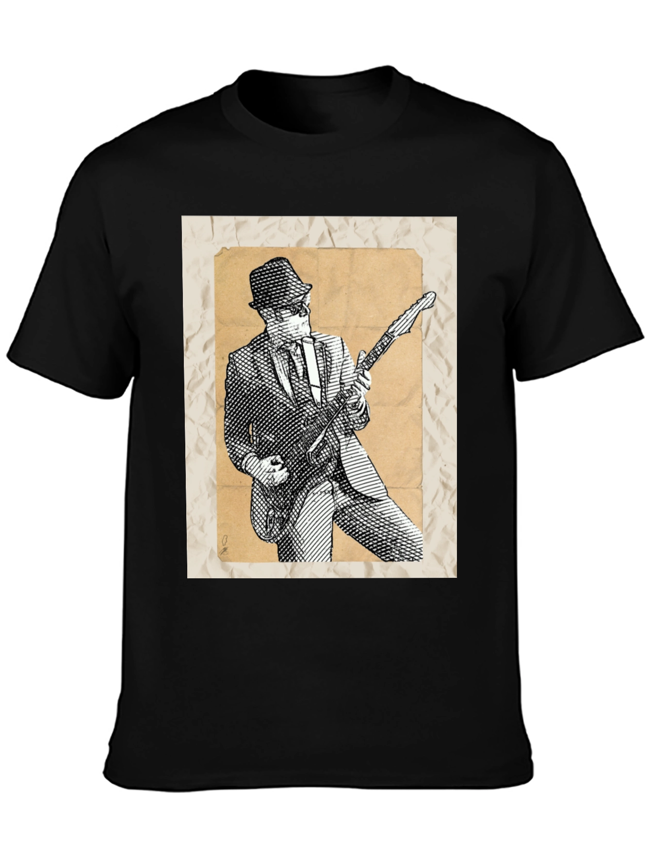 Retro Guitar Player Graphic Tee