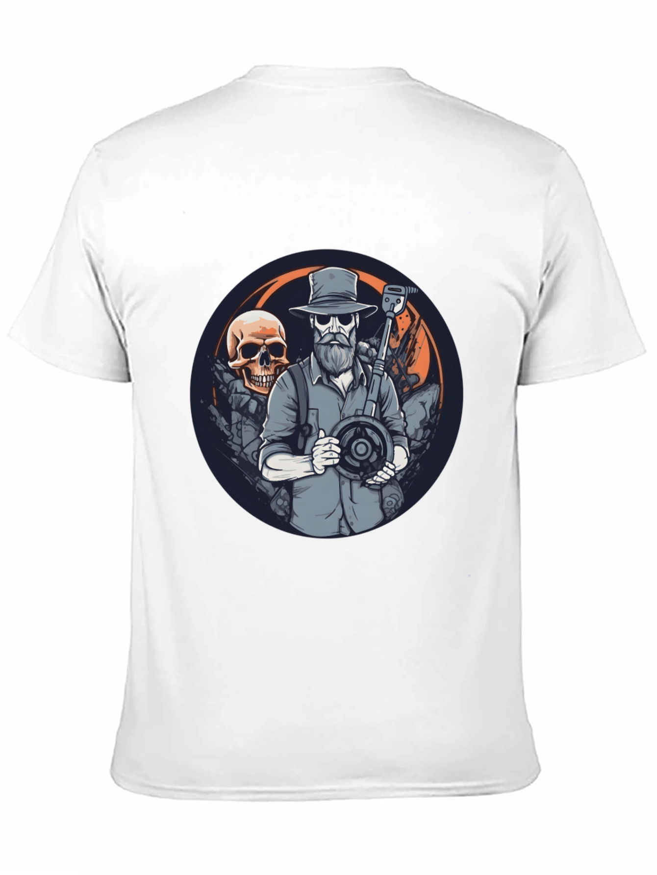 Skull Treasure Hunter Graphic Tee - Black