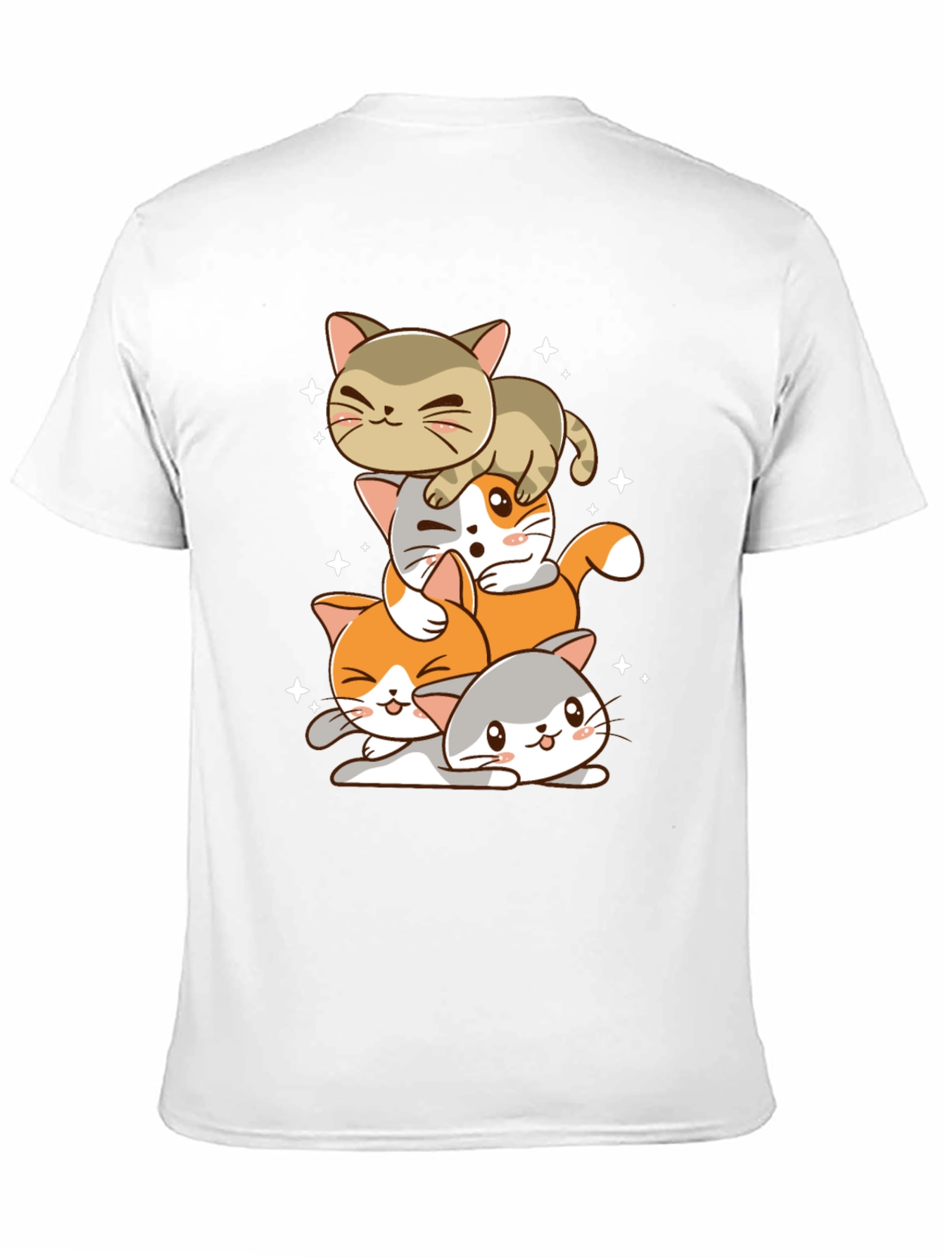Cute Stacked Cats Graphic Tee