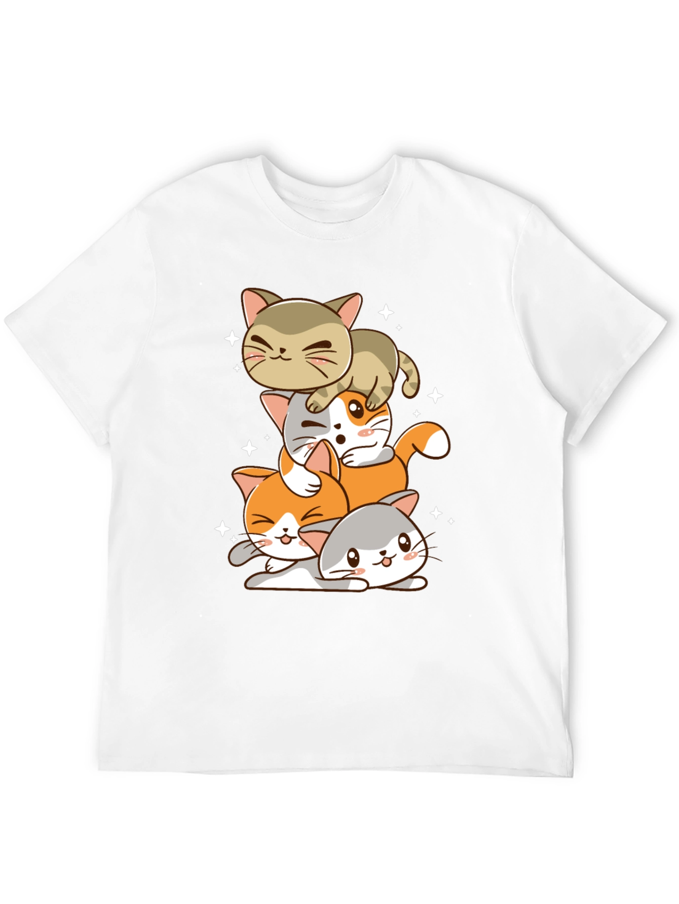 Cute Stacked Cats Graphic Tee