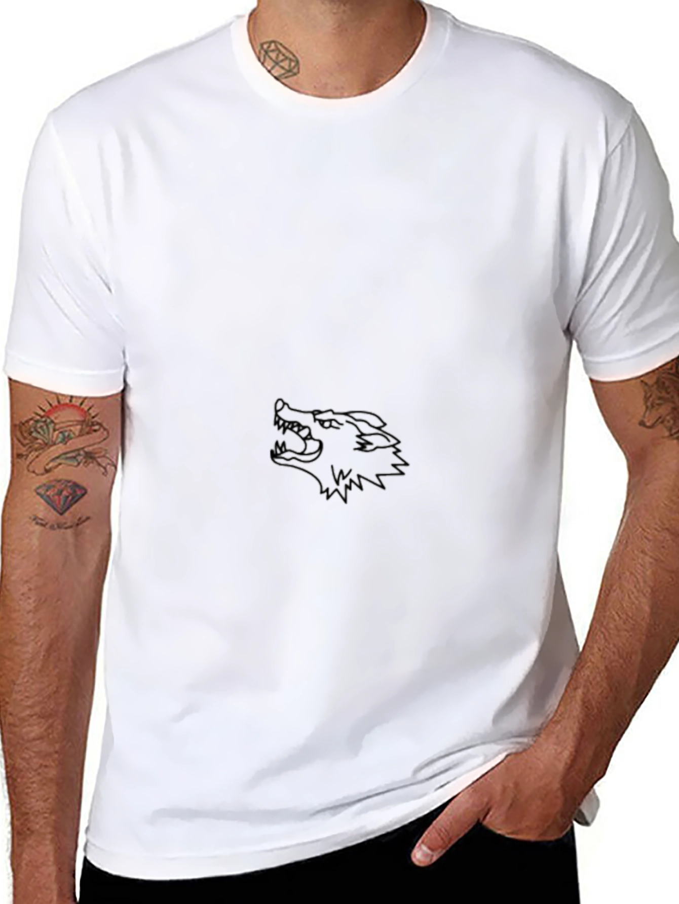 Black Wolf Graphic Print Tee