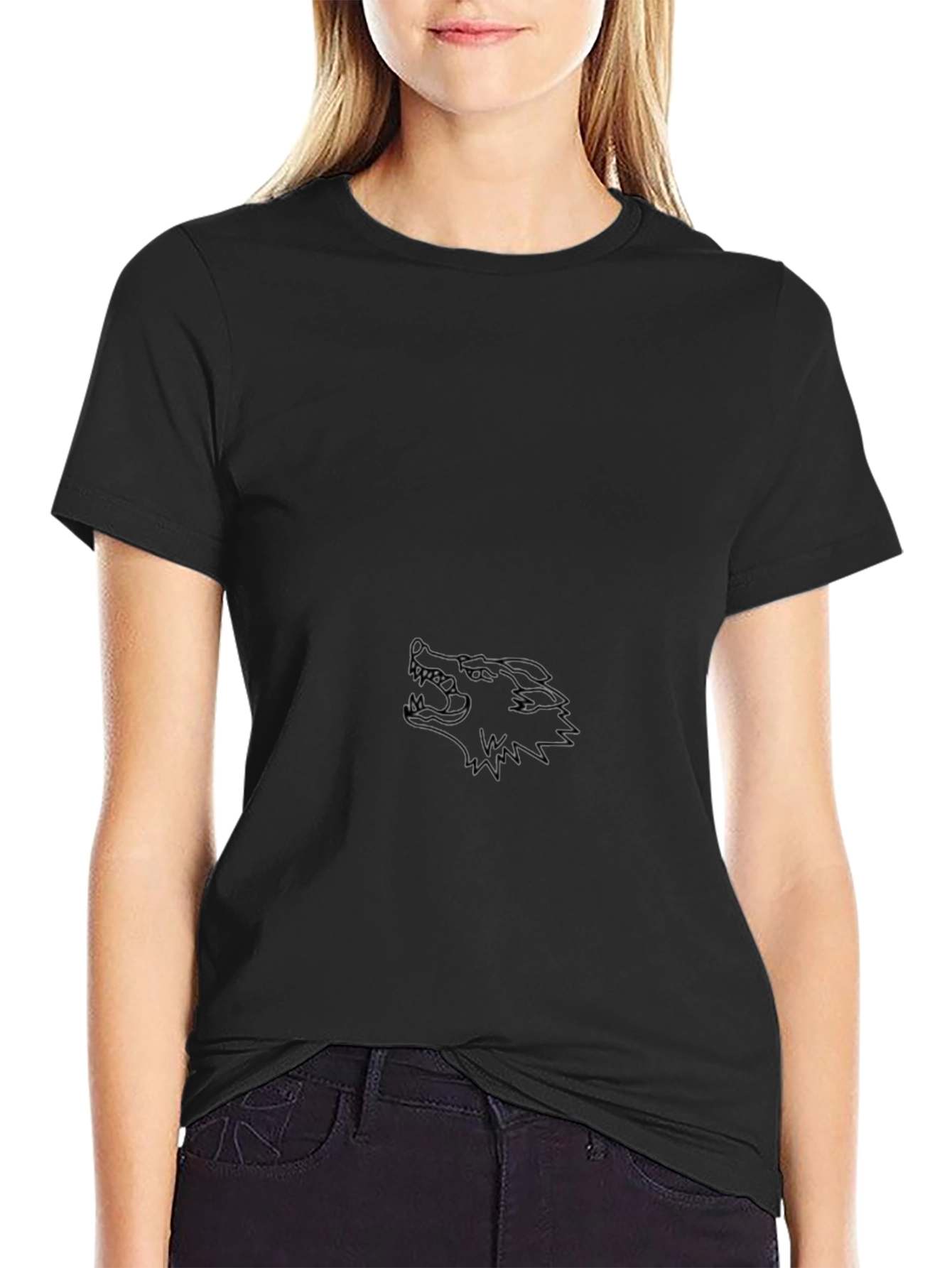 Black Wolf Graphic Print Tee