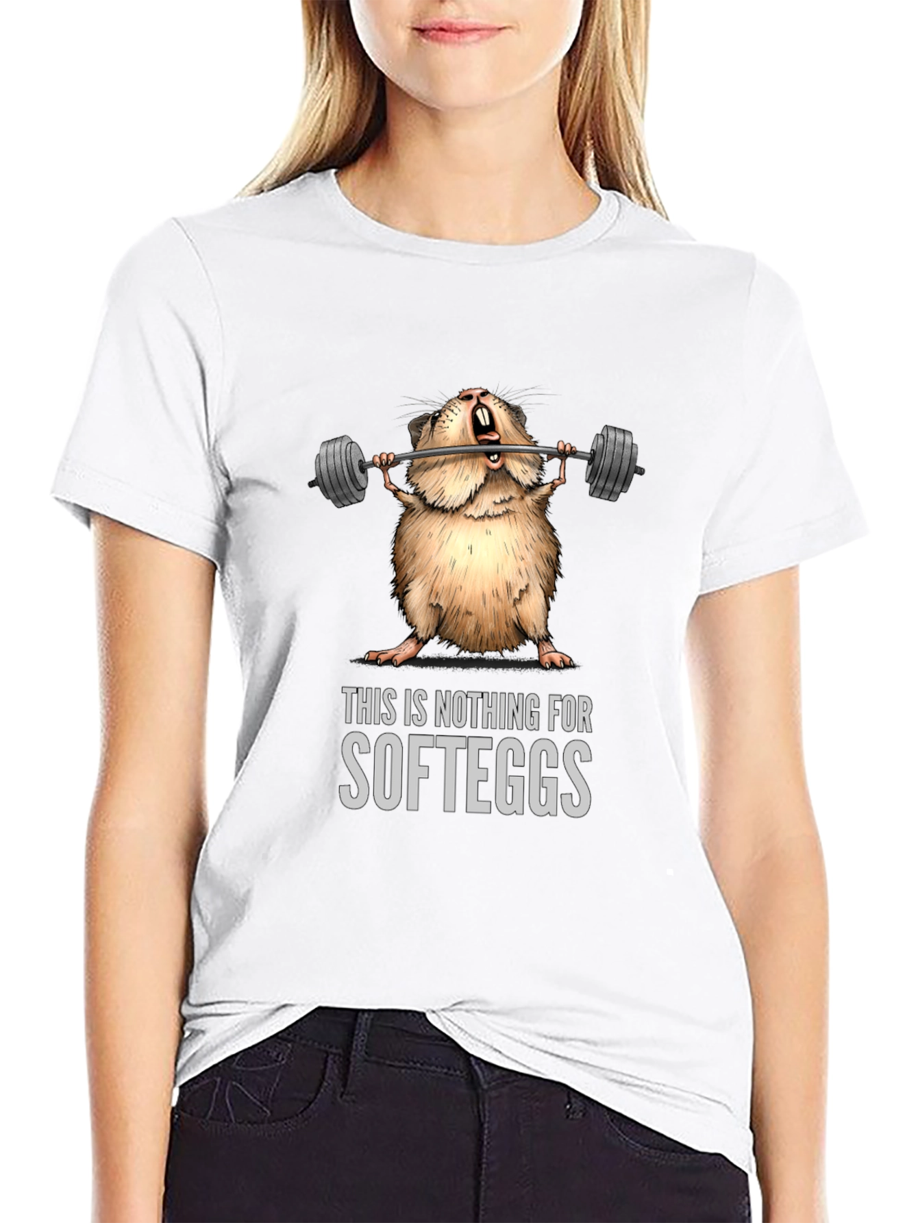 Weightlifting Hamster T-Shirt - Nothing for Softeggs