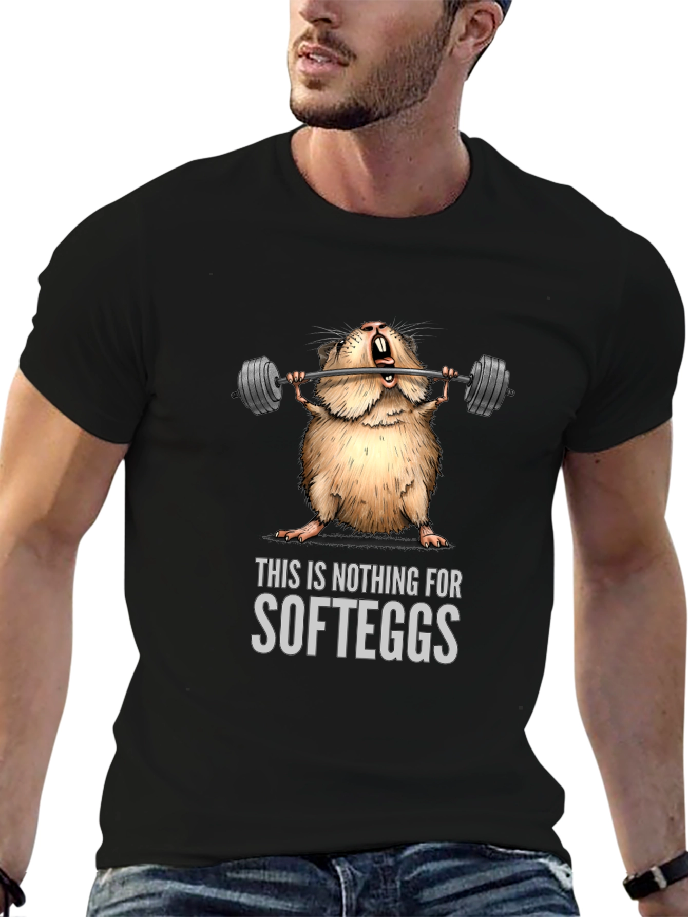 Weightlifting Hamster T-Shirt - Nothing for Softeggs