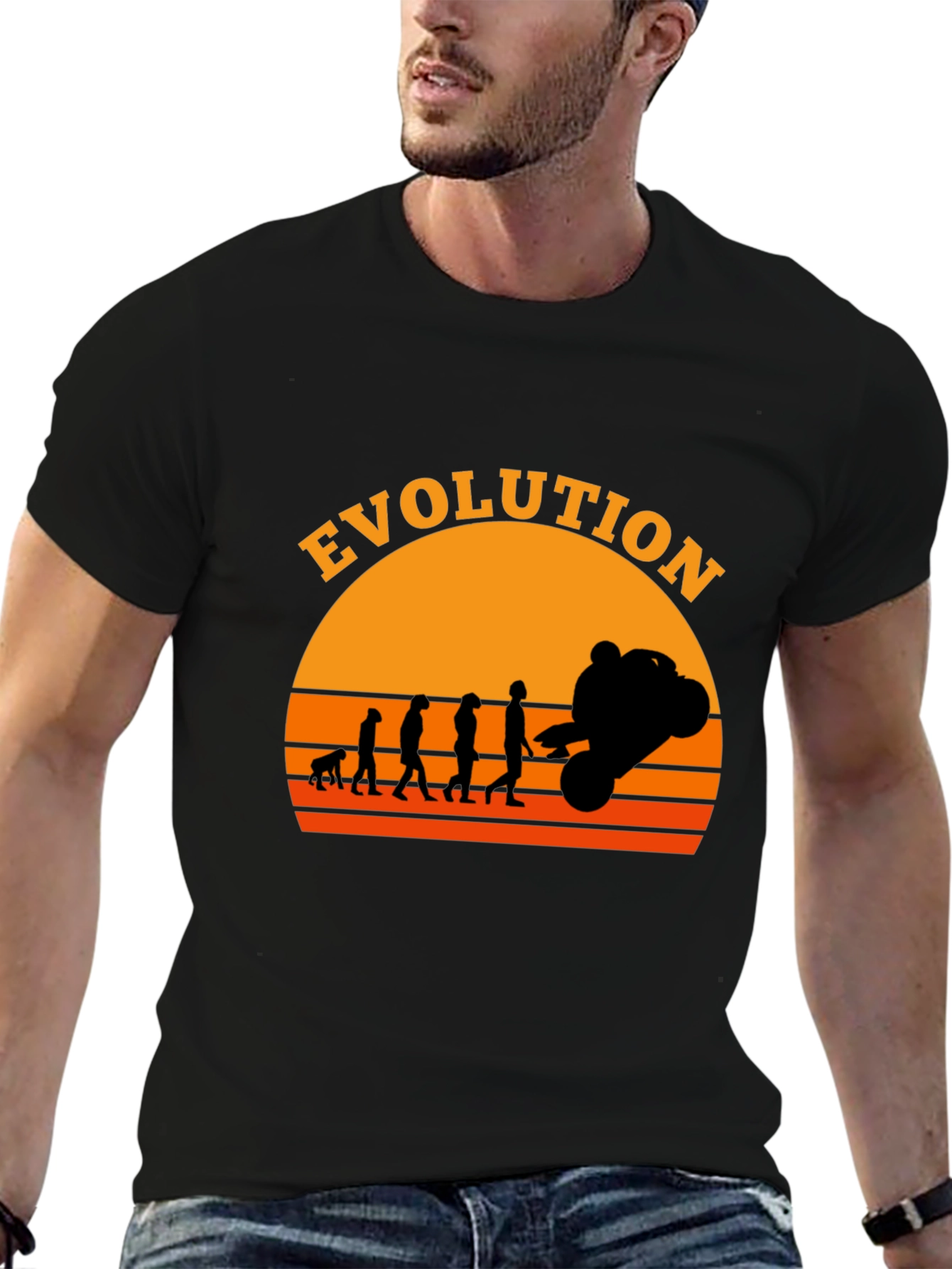 Evolution of Moto Black T-Shirt