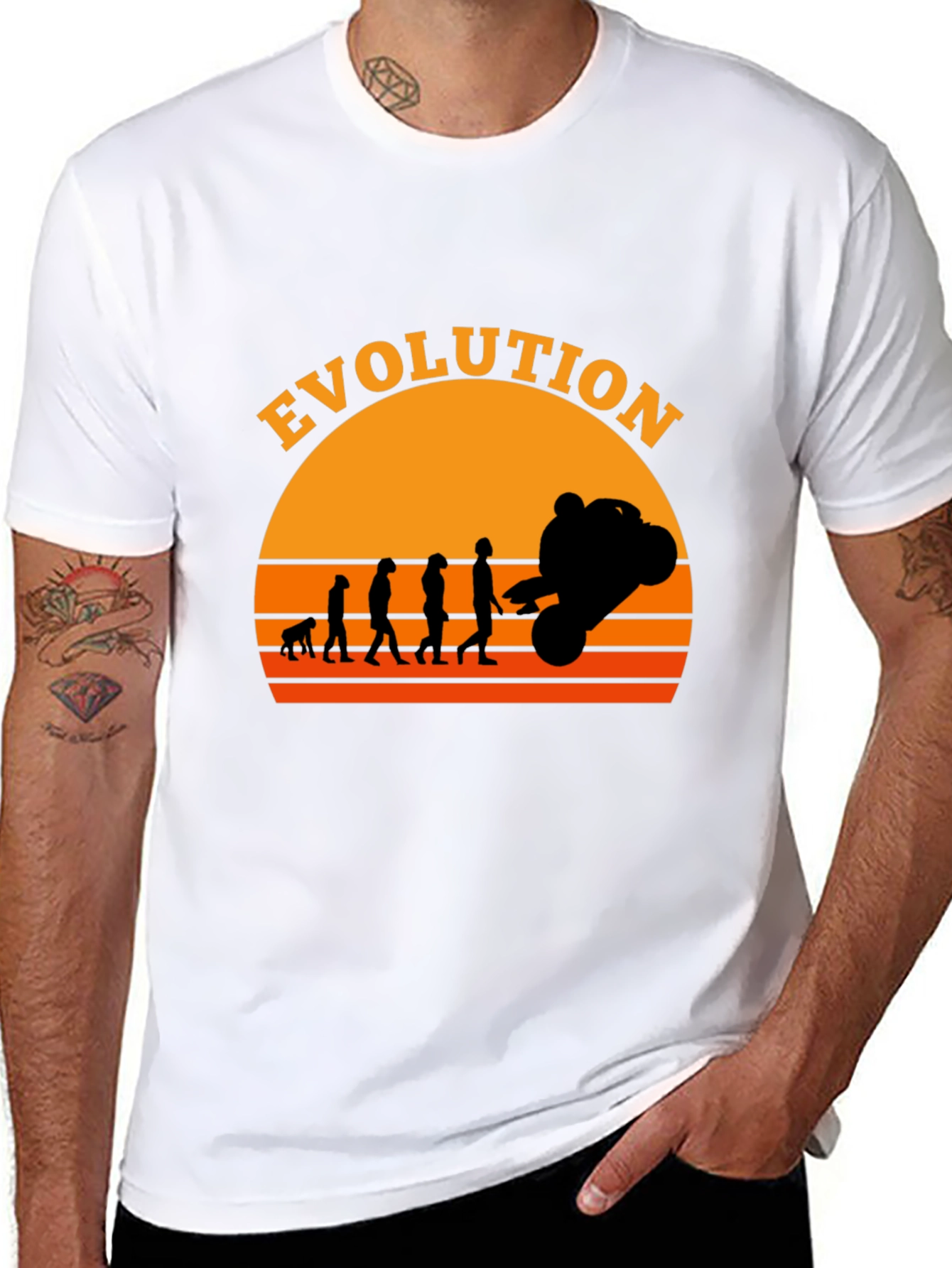 Evolution of Moto Black T-Shirt