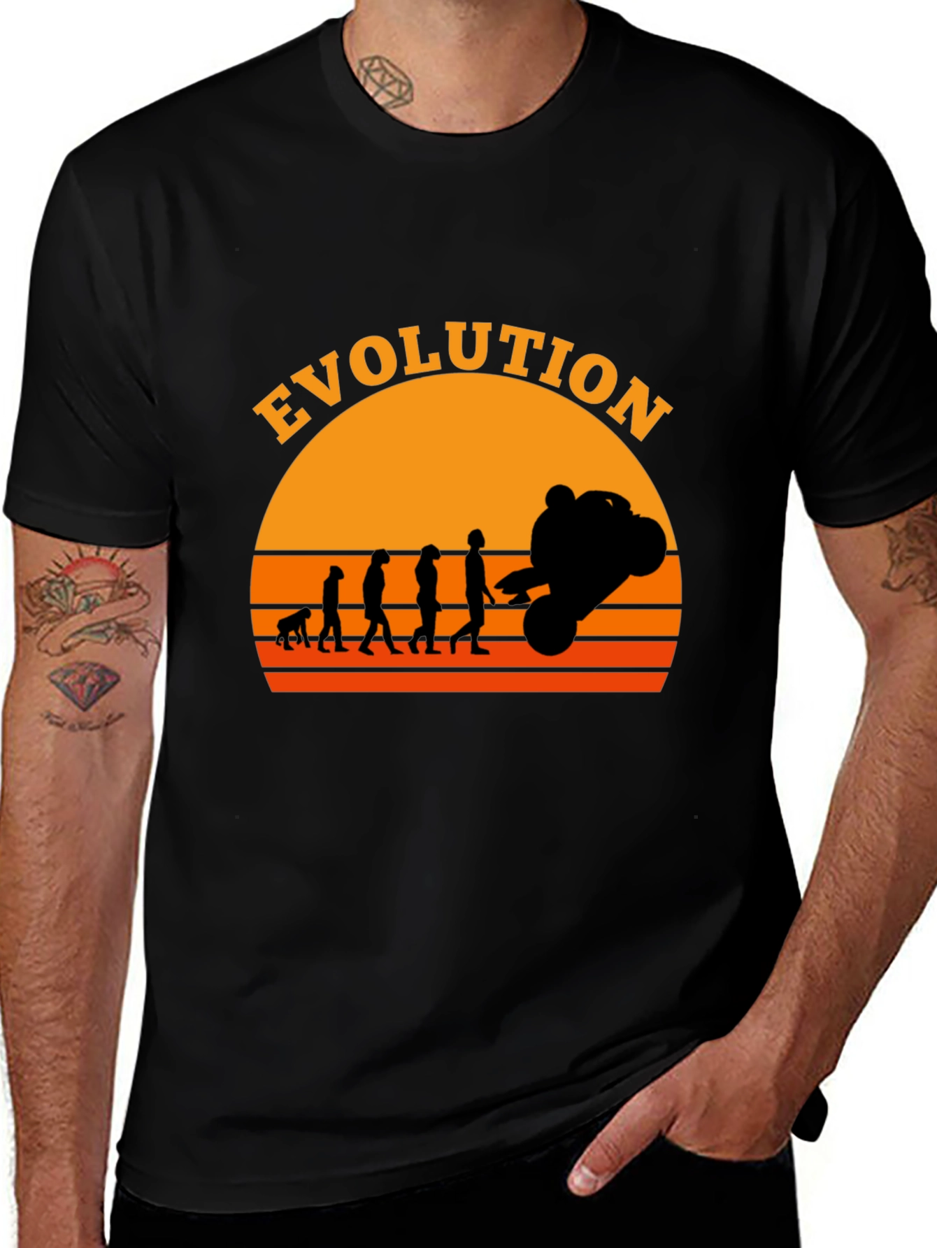 Evolution of Moto Black T-Shirt