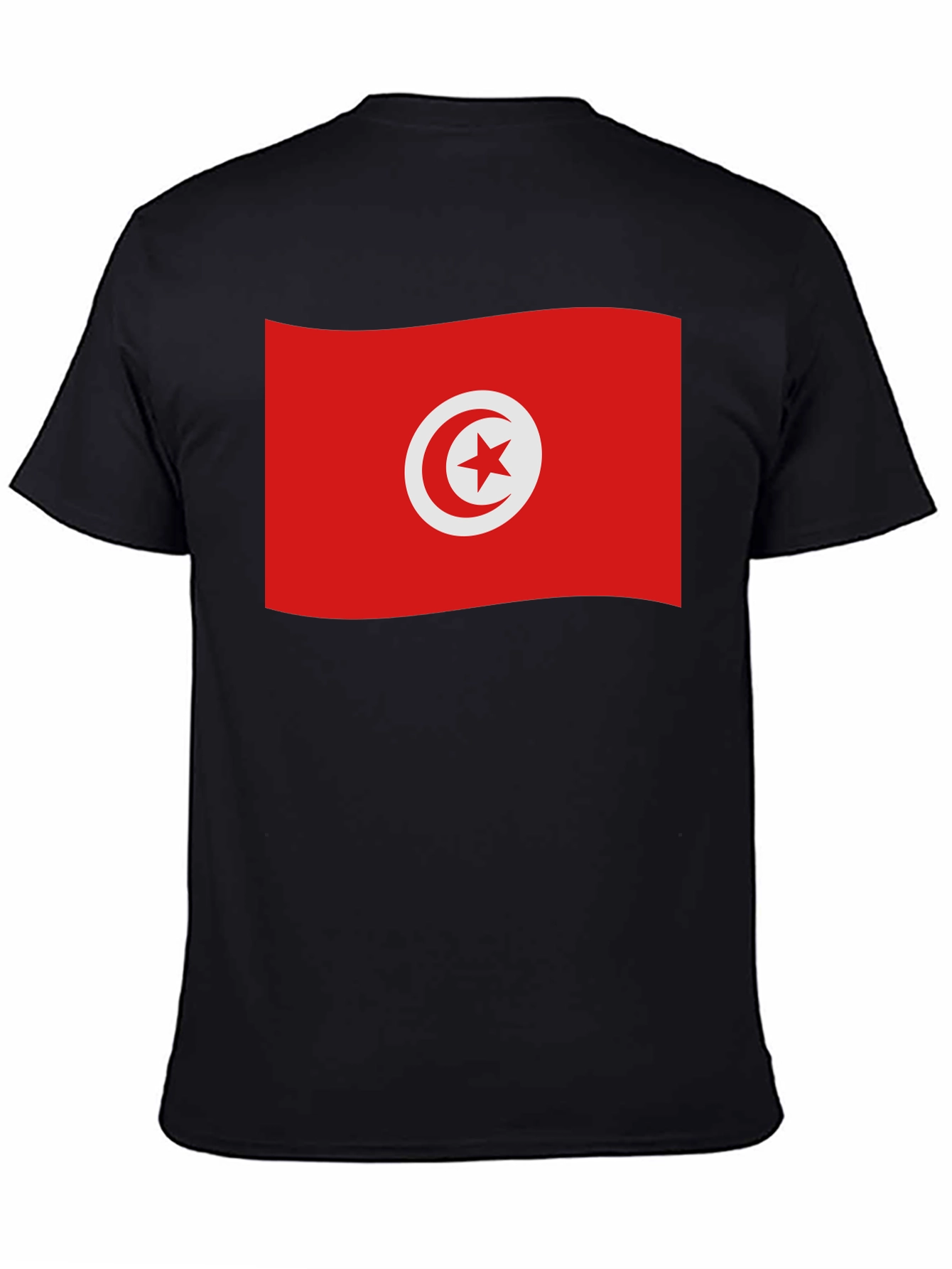 Tunisia Flag T-Shirt - Black Cotton Tee