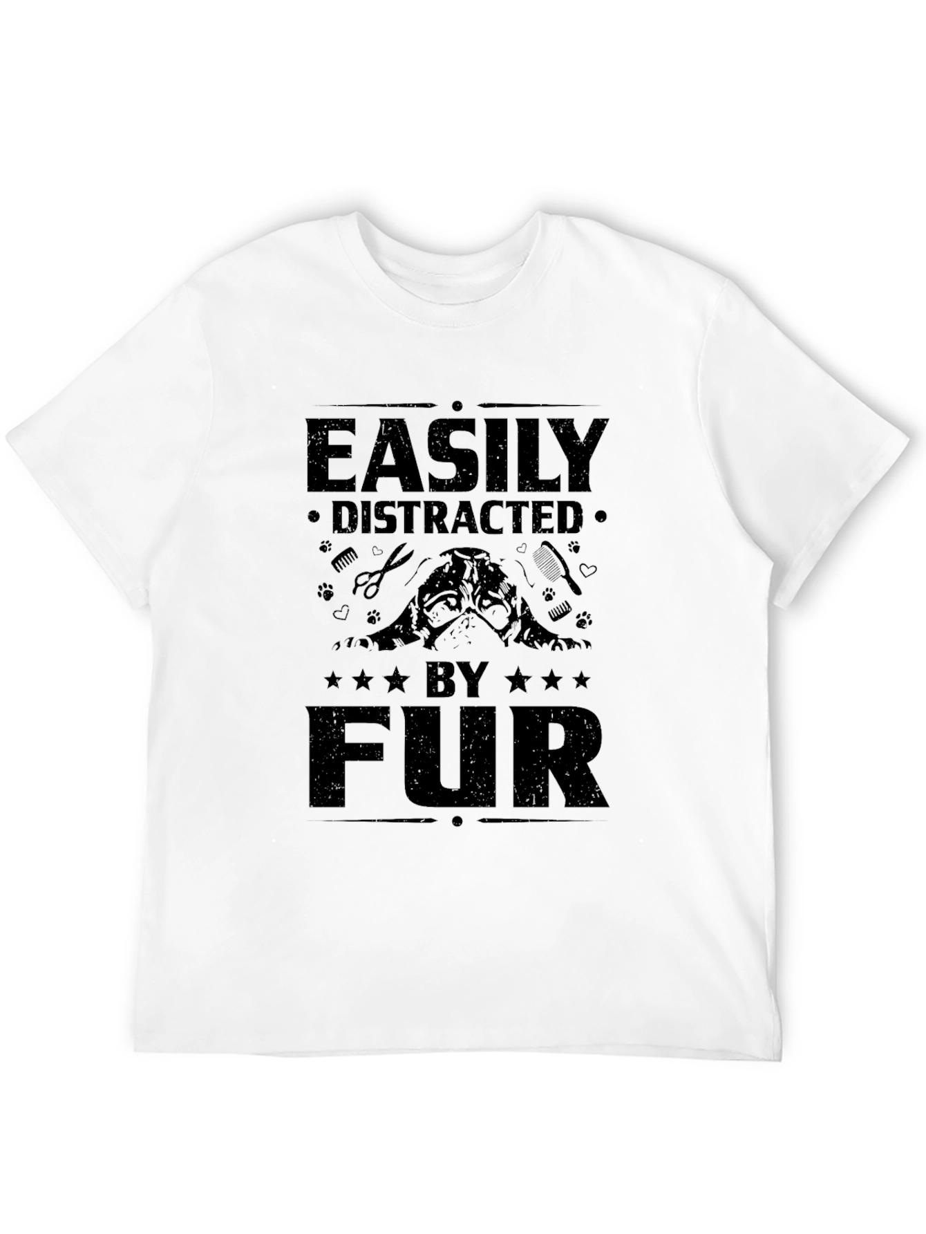 Easily Distracted By Fur Black Graphic Tee
