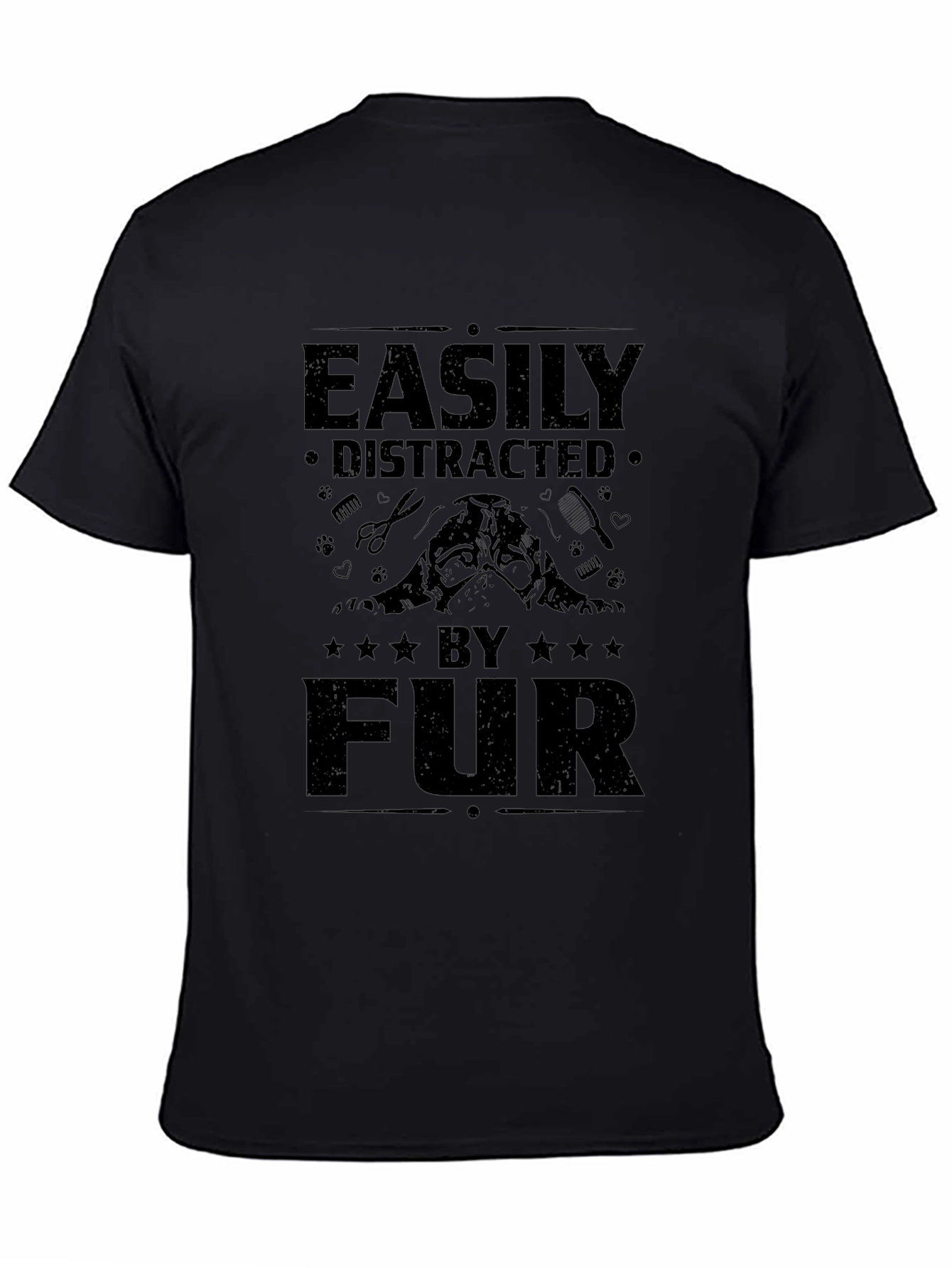 Easily Distracted By Fur Black Graphic Tee