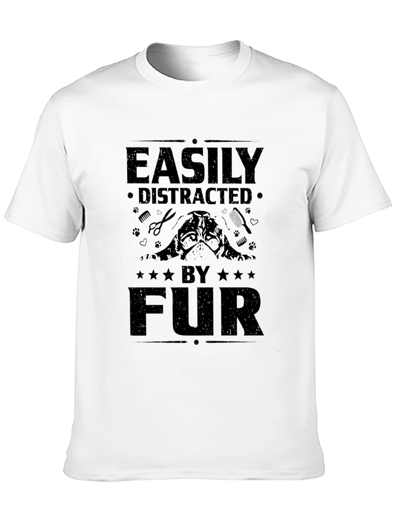Easily Distracted By Fur Black Graphic Tee