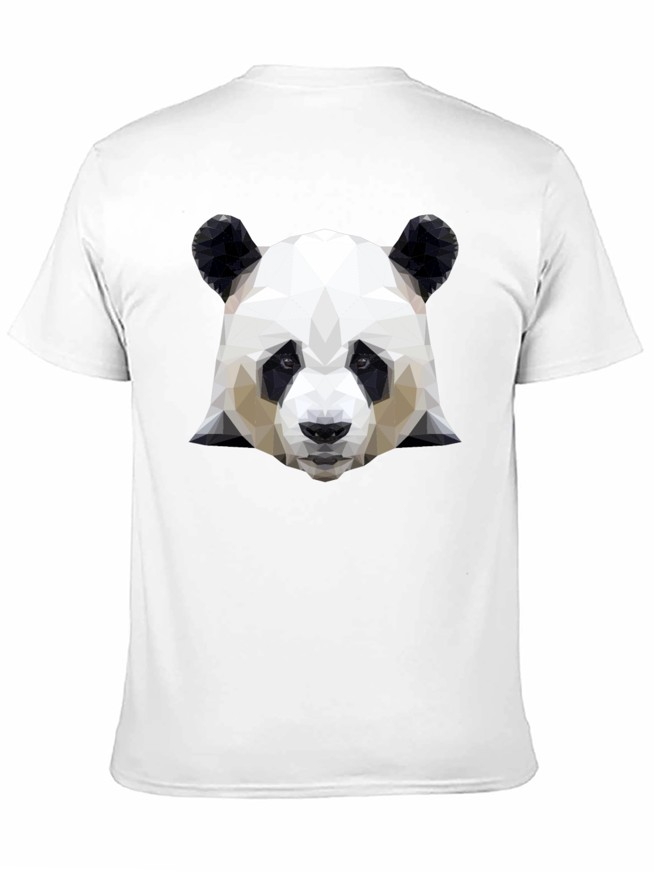Geometric Panda Head Graphic Black T-Shirt