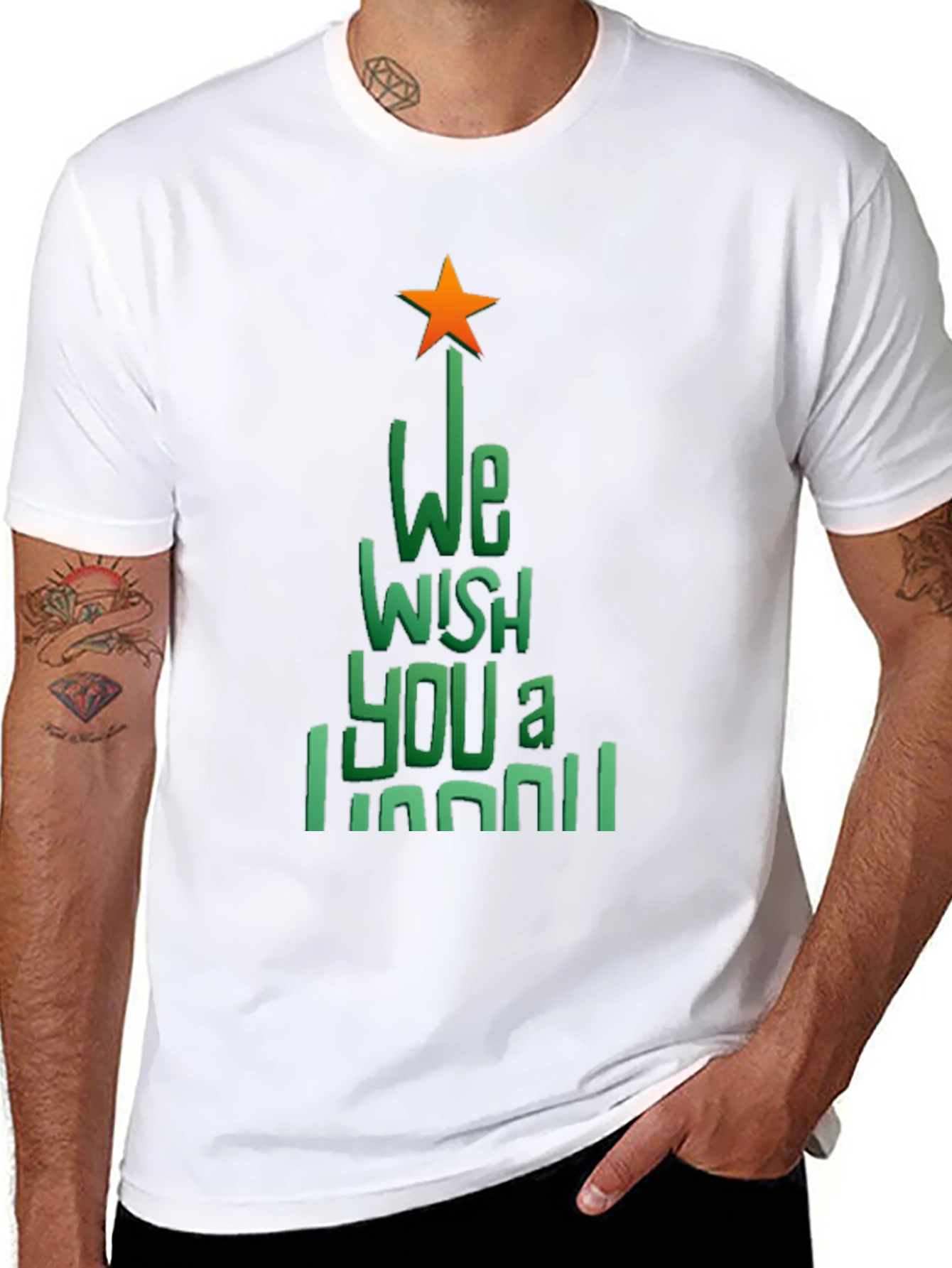 Festive Christmas Tree Graphic Tee - Holiday Cheer