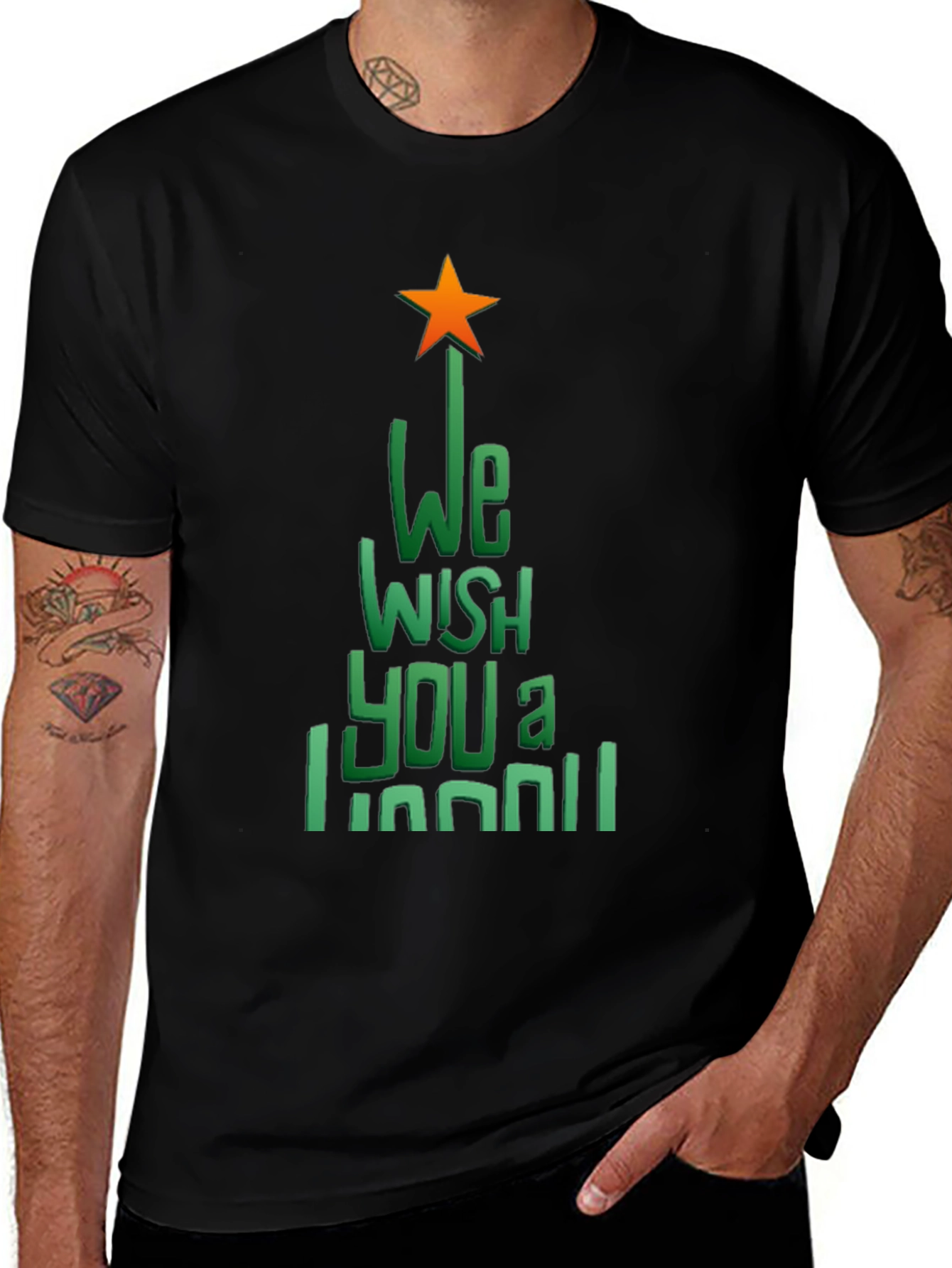 Festive Christmas Tree Graphic Tee - Holiday Cheer