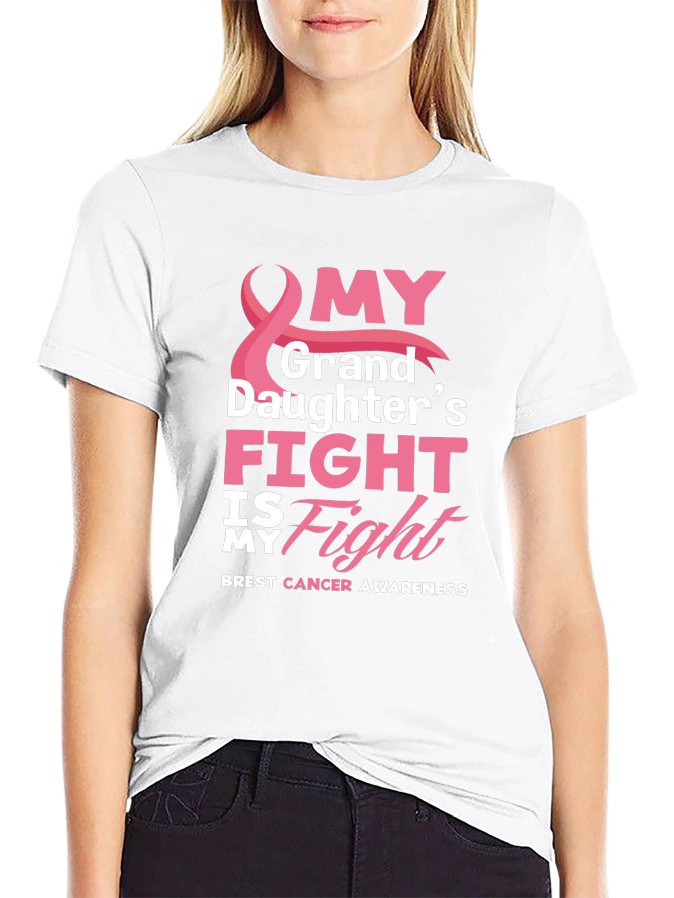Breast Cancer Awareness Granddaughters Fight T-Shirt