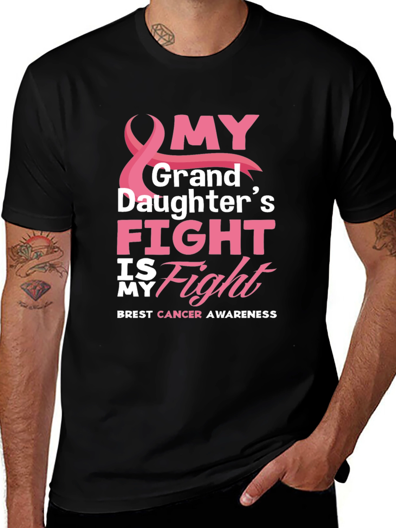 Breast Cancer Awareness Granddaughters Fight T-Shirt