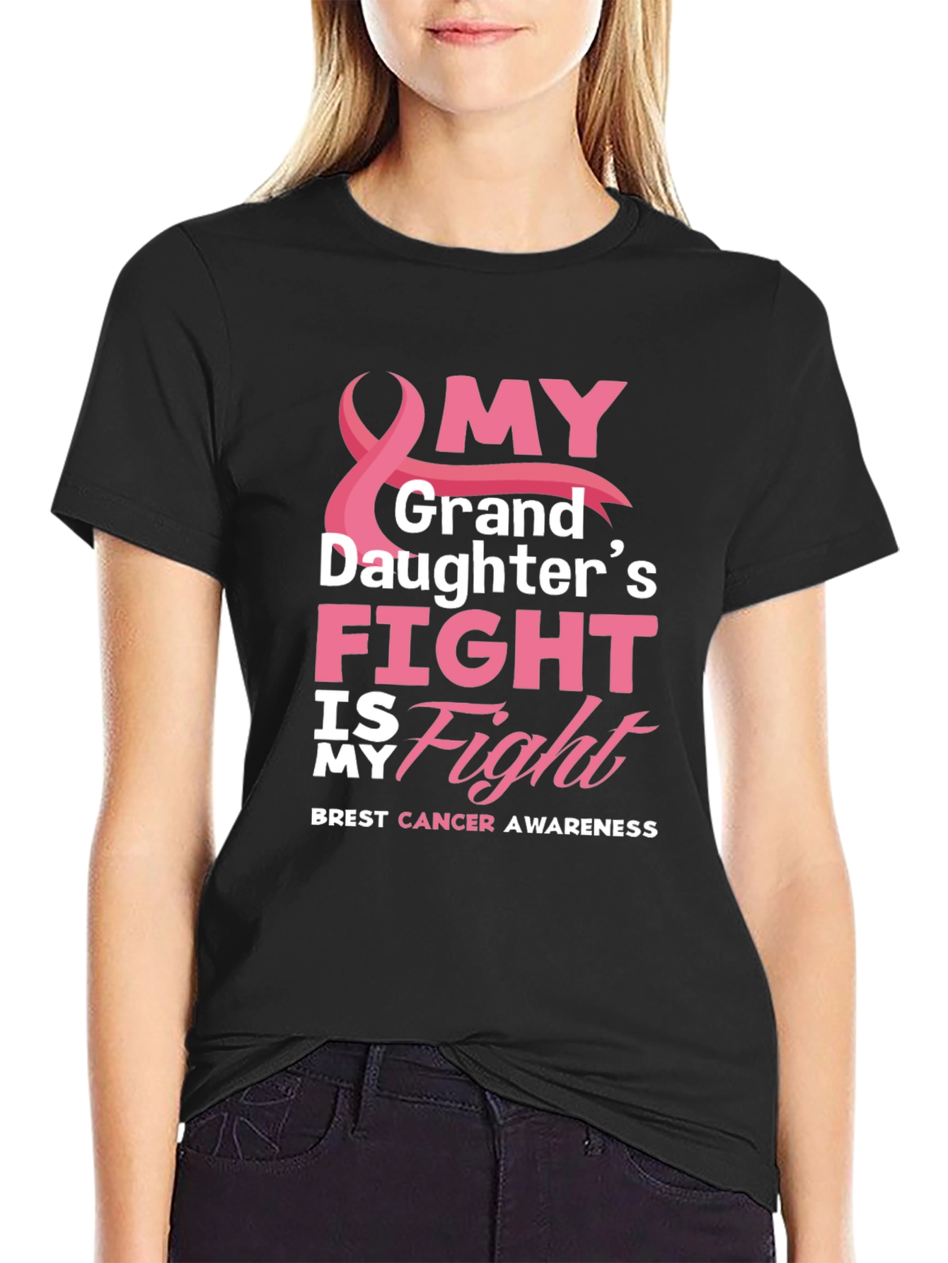 Breast Cancer Awareness Granddaughters Fight T-Shirt