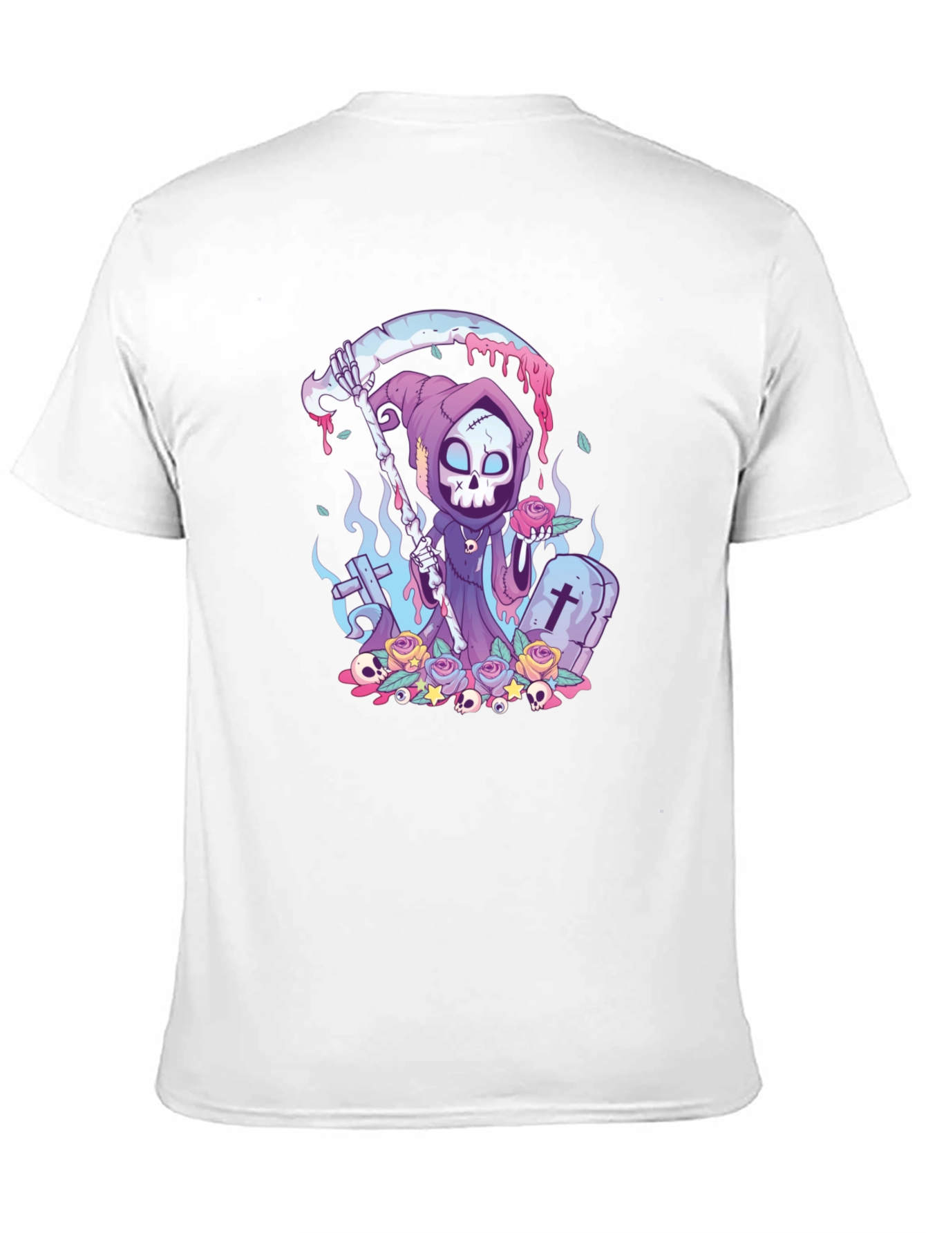 Grim Reaper Graphic Tee - Cartoon Death T-Shirt