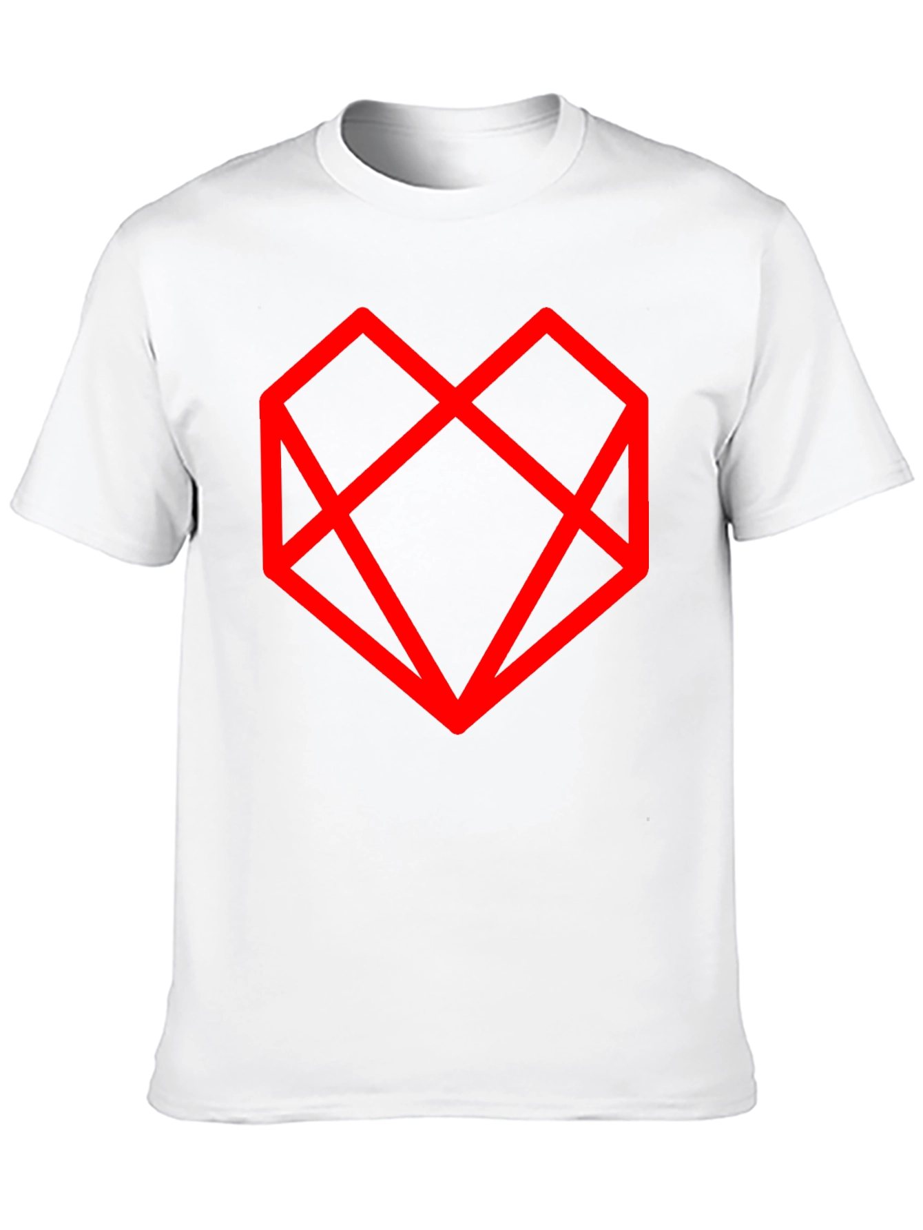 Geometric Heart Graphic Black T-Shirt