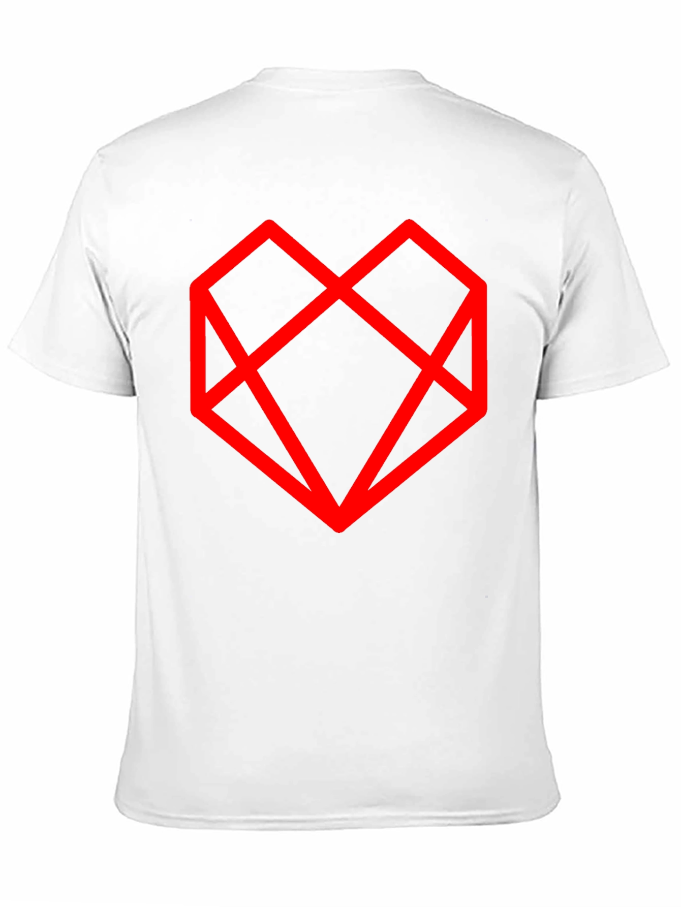 Geometric Heart Graphic Black T-Shirt