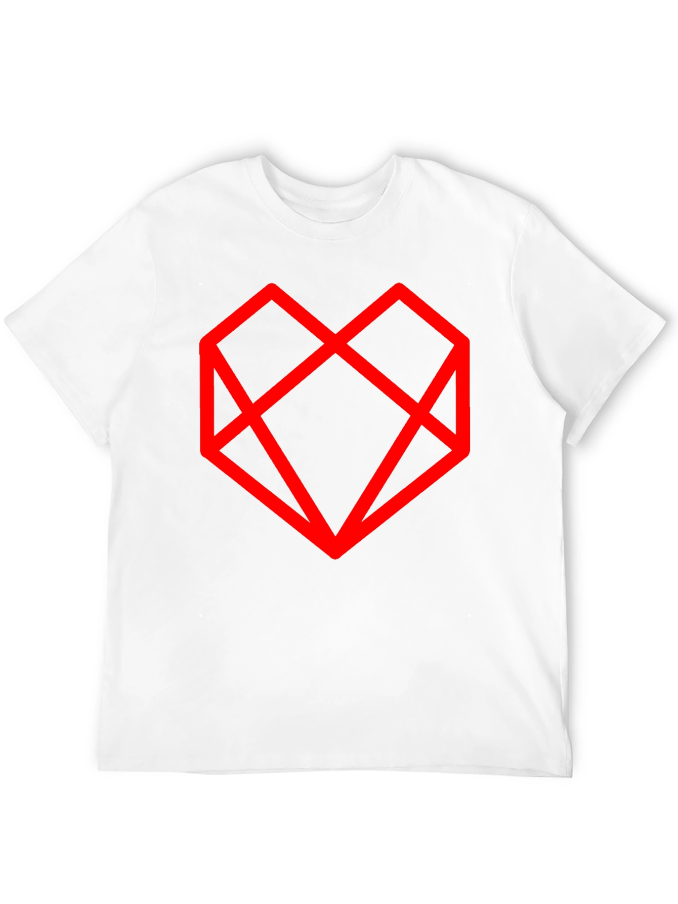 Geometric Heart Graphic Black T-Shirt
