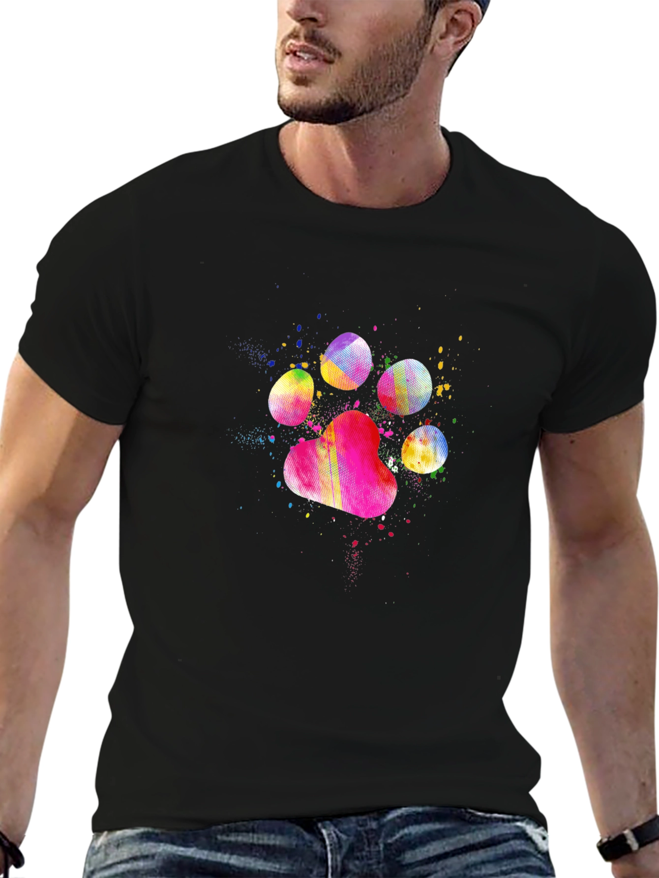 Colorful Paw Print T-Shirt