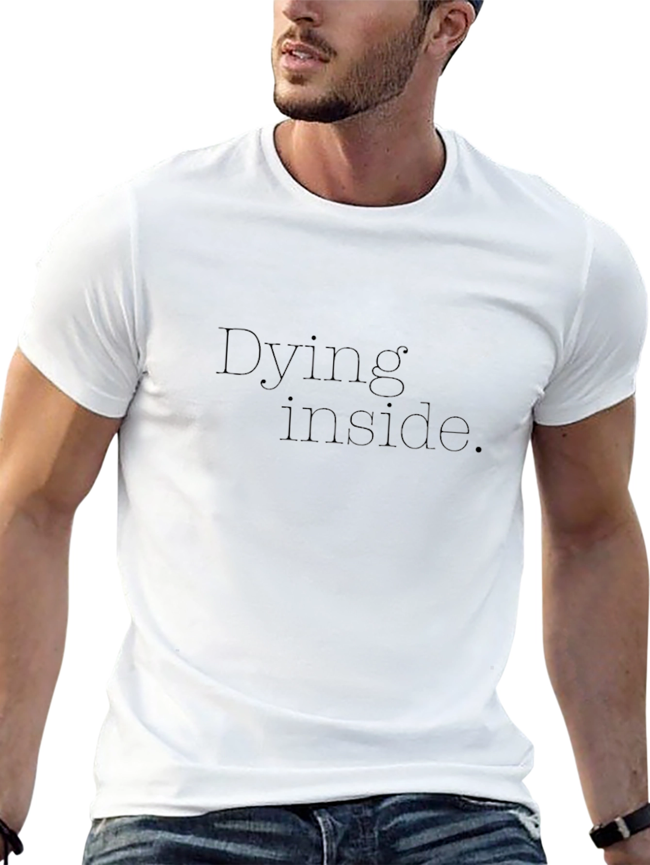 Dying Inside Black Graphic T-Shirt - Unisex