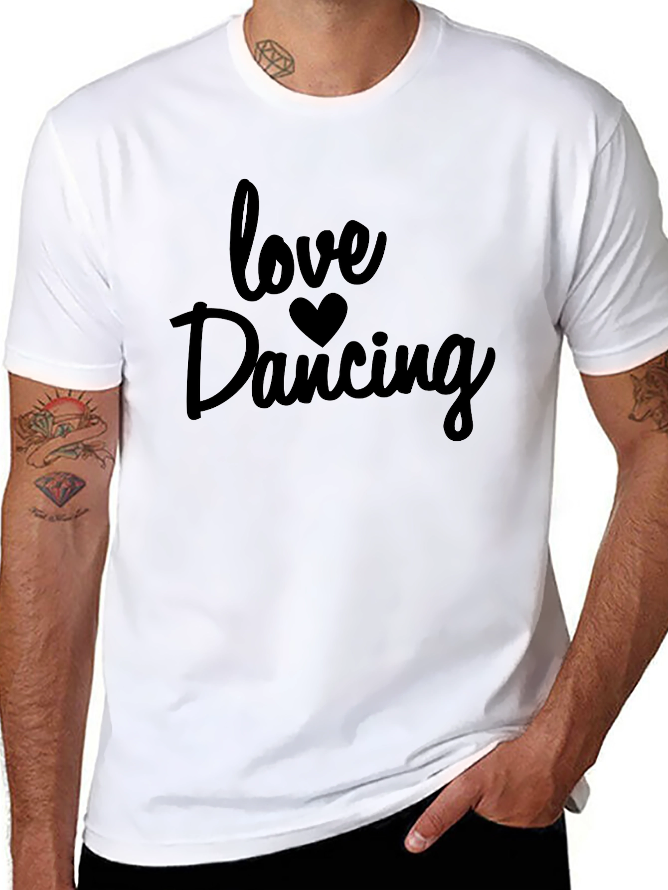 Love Dancing Black Graphic Tee Shirt