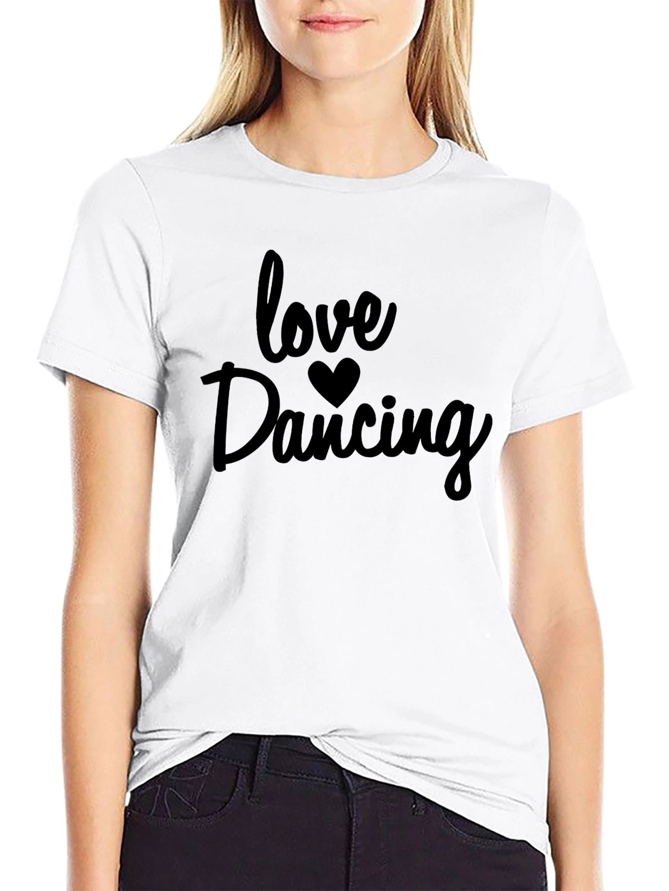 Love Dancing Black Graphic Tee Shirt
