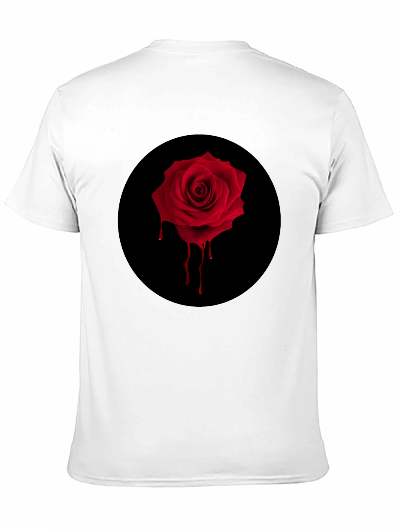 Gothic Rose Drip Tee - Black Graphic Print