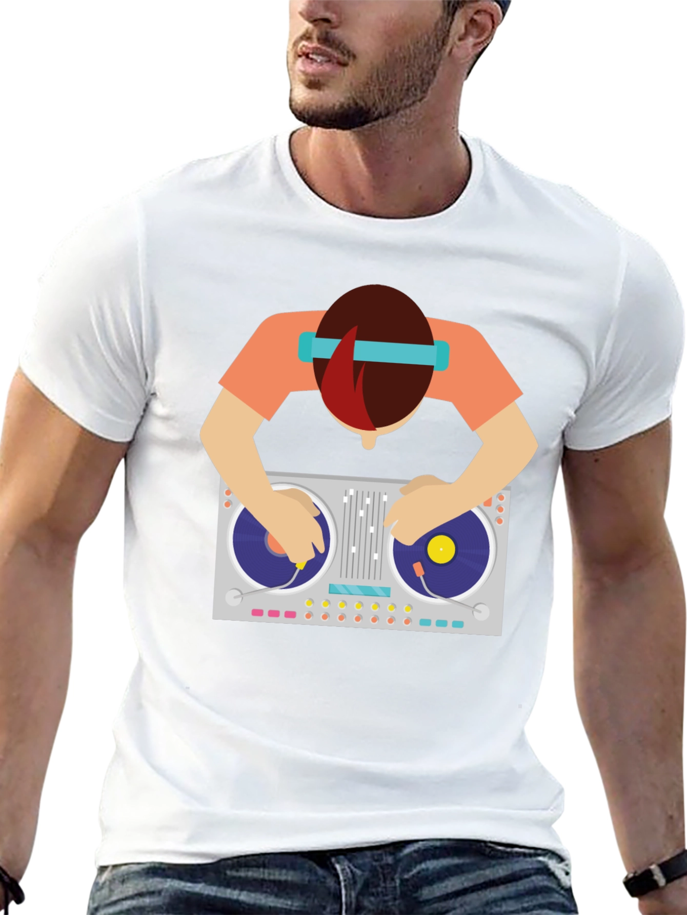 DJ Turntable Graphic Tee - Music Lovers T-Shirt