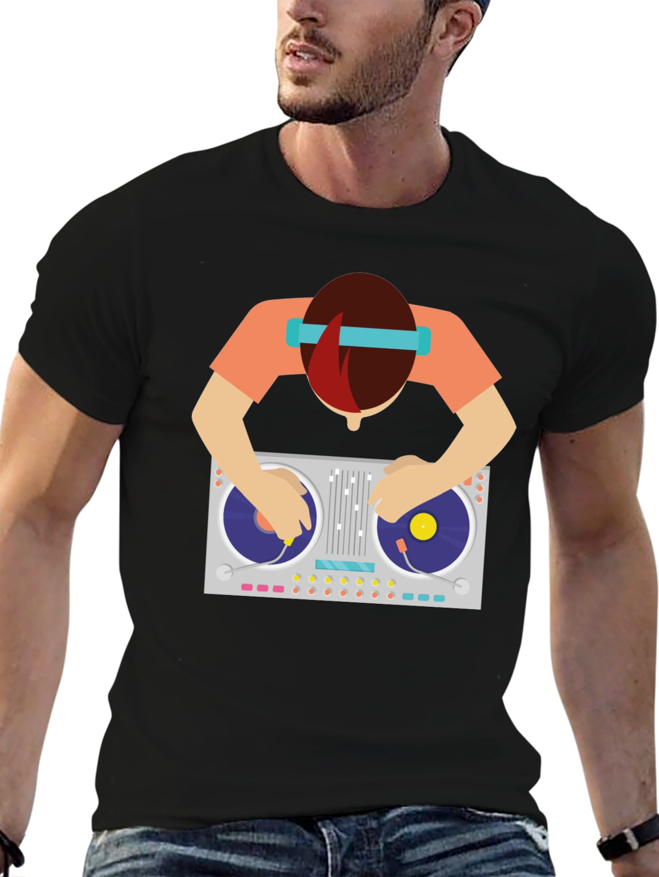 DJ Turntable Graphic Tee - Music Lovers T-Shirt