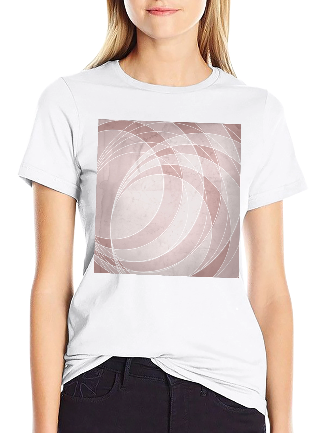 Modern Abstract Graphic Tee - Black Cotton Blend Shirt