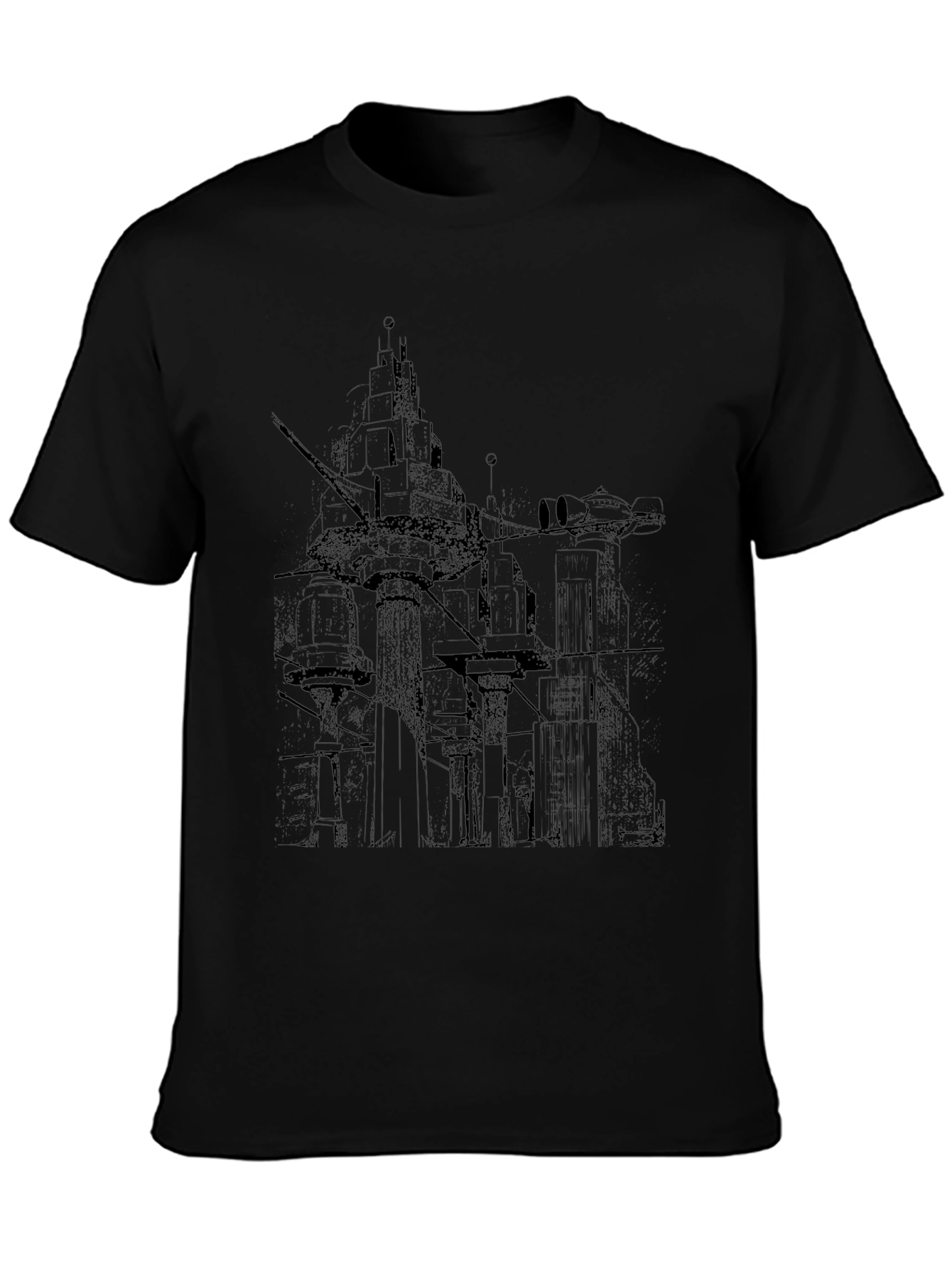 Abstract Cityscape Graphic Tee - Modern Style