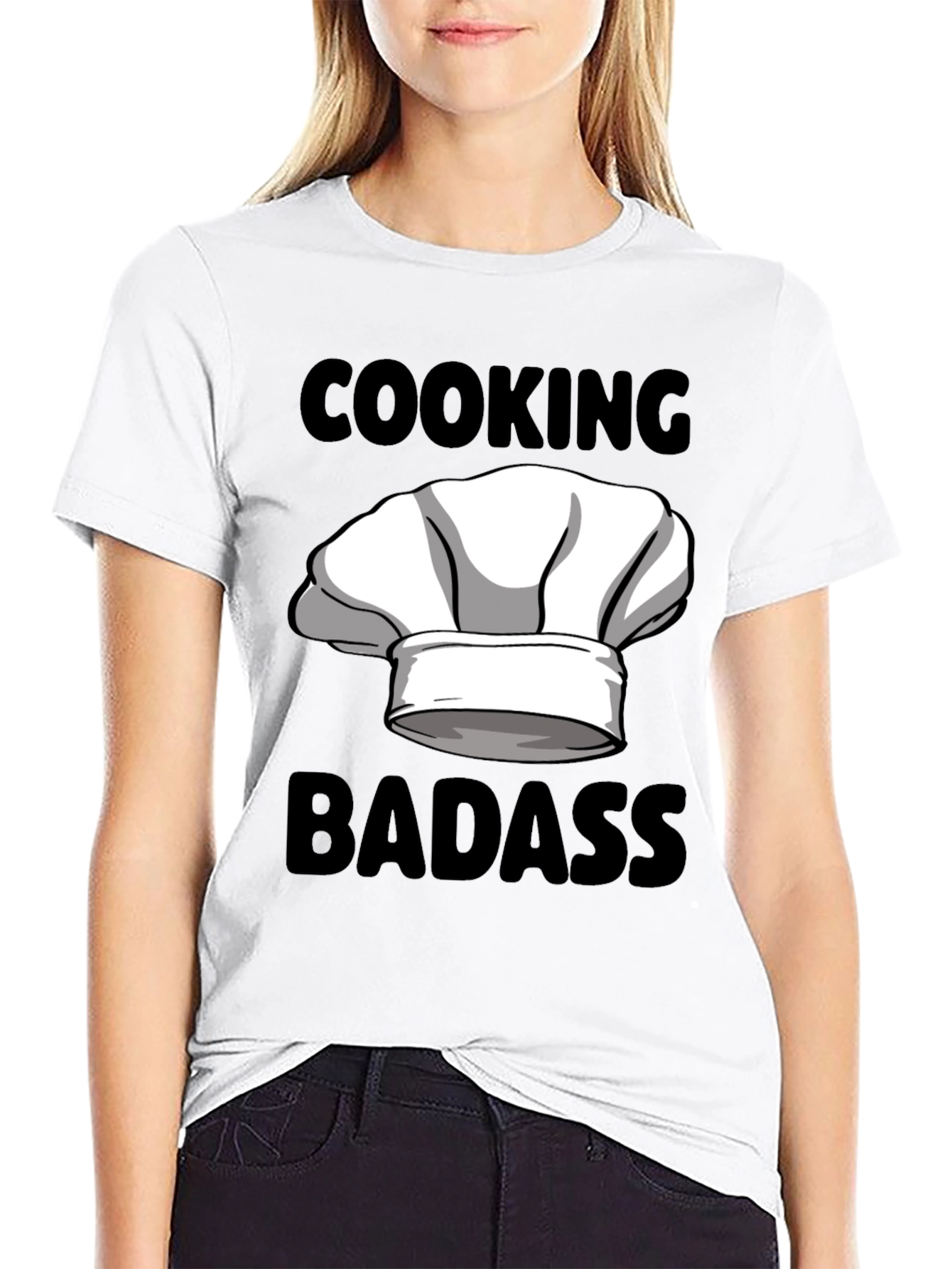 Cooking Badass Graphic Tee - Chefs Hat Humor