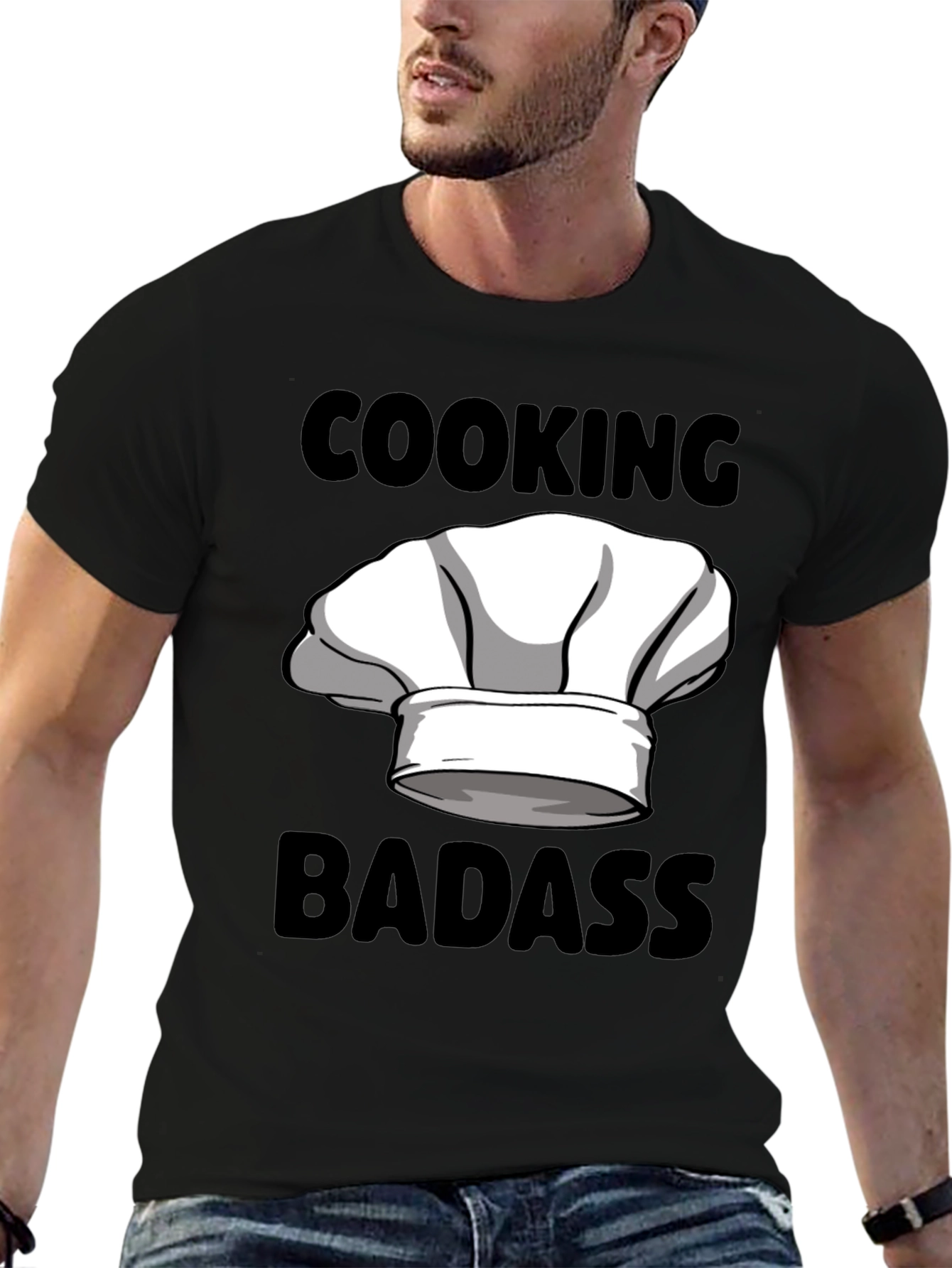 Cooking Badass Graphic Tee - Chefs Hat Humor