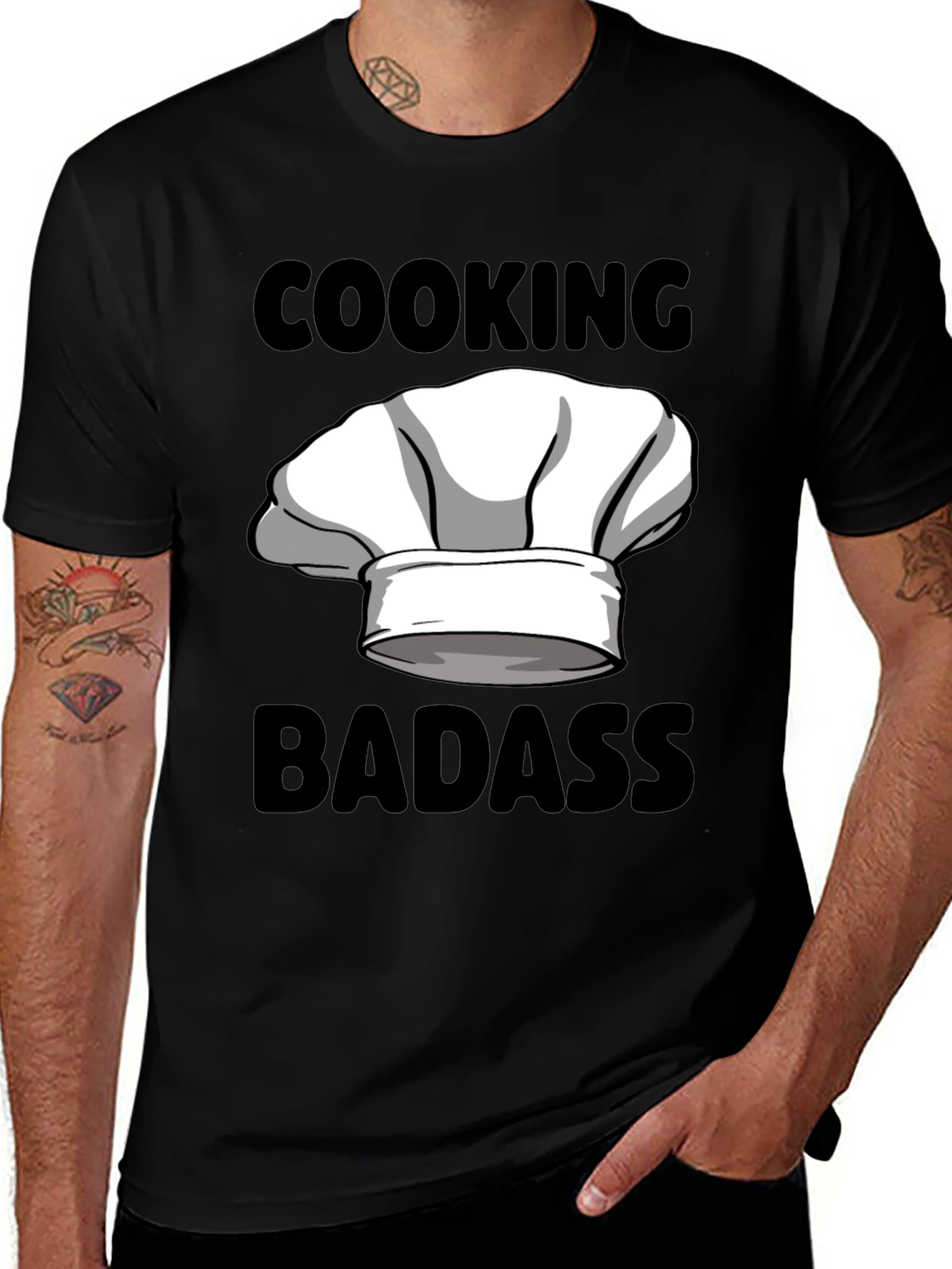 Cooking Badass Graphic Tee - Chefs Hat Humor