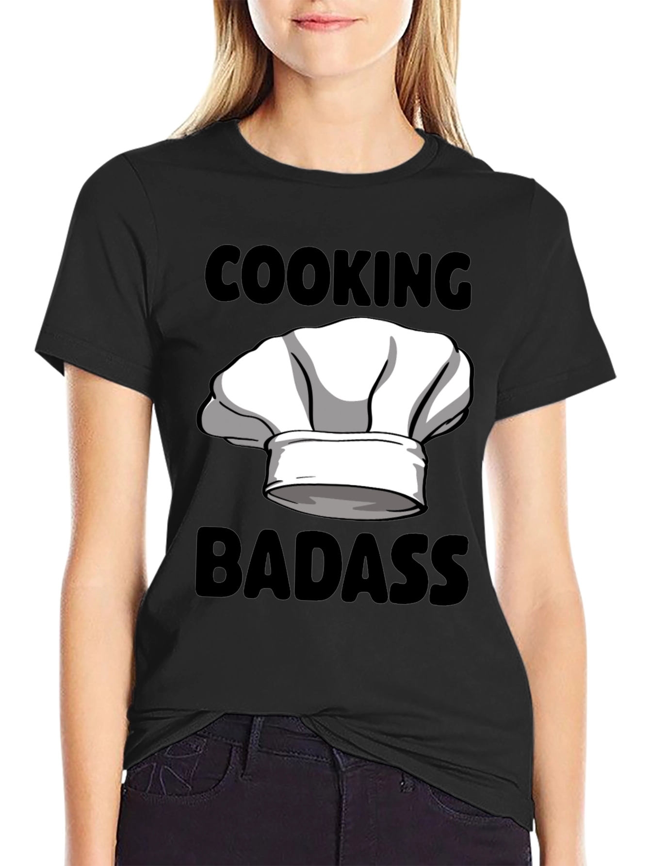 Cooking Badass Graphic Tee - Chefs Hat Humor