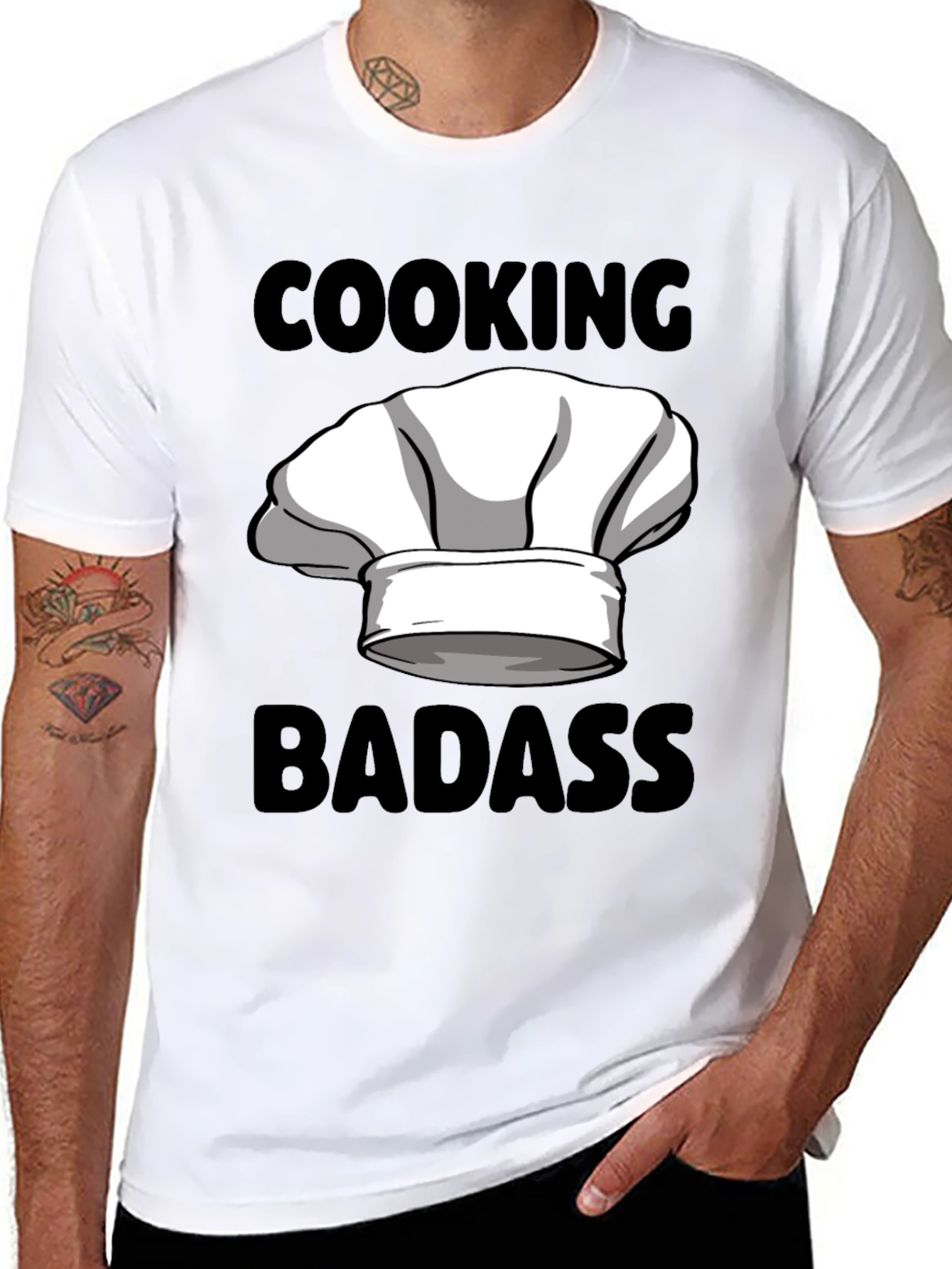 Cooking Badass Graphic Tee - Chefs Hat Humor