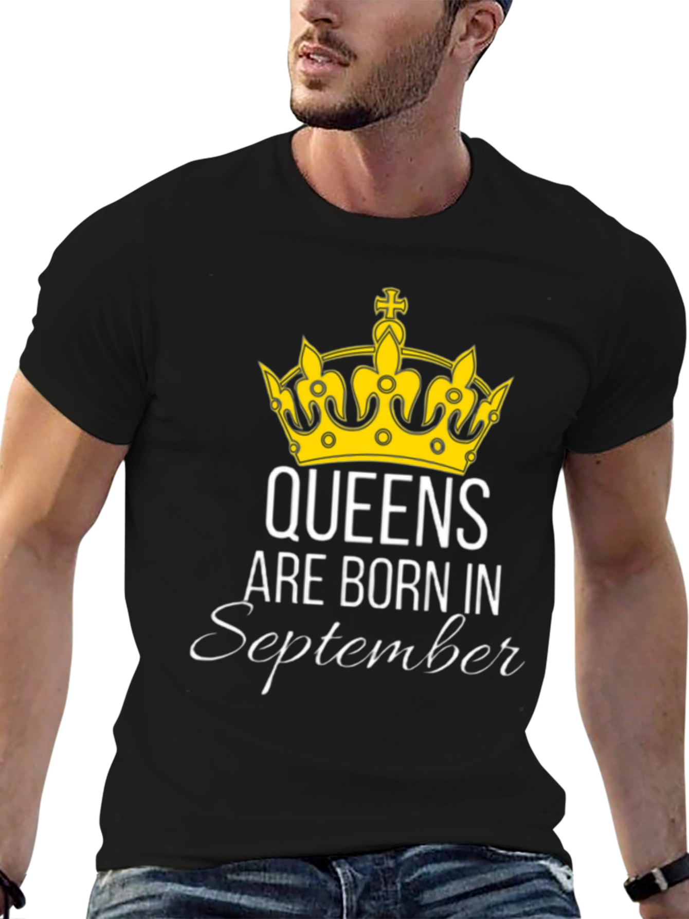 Queens Are Born in September Black T-Shirt