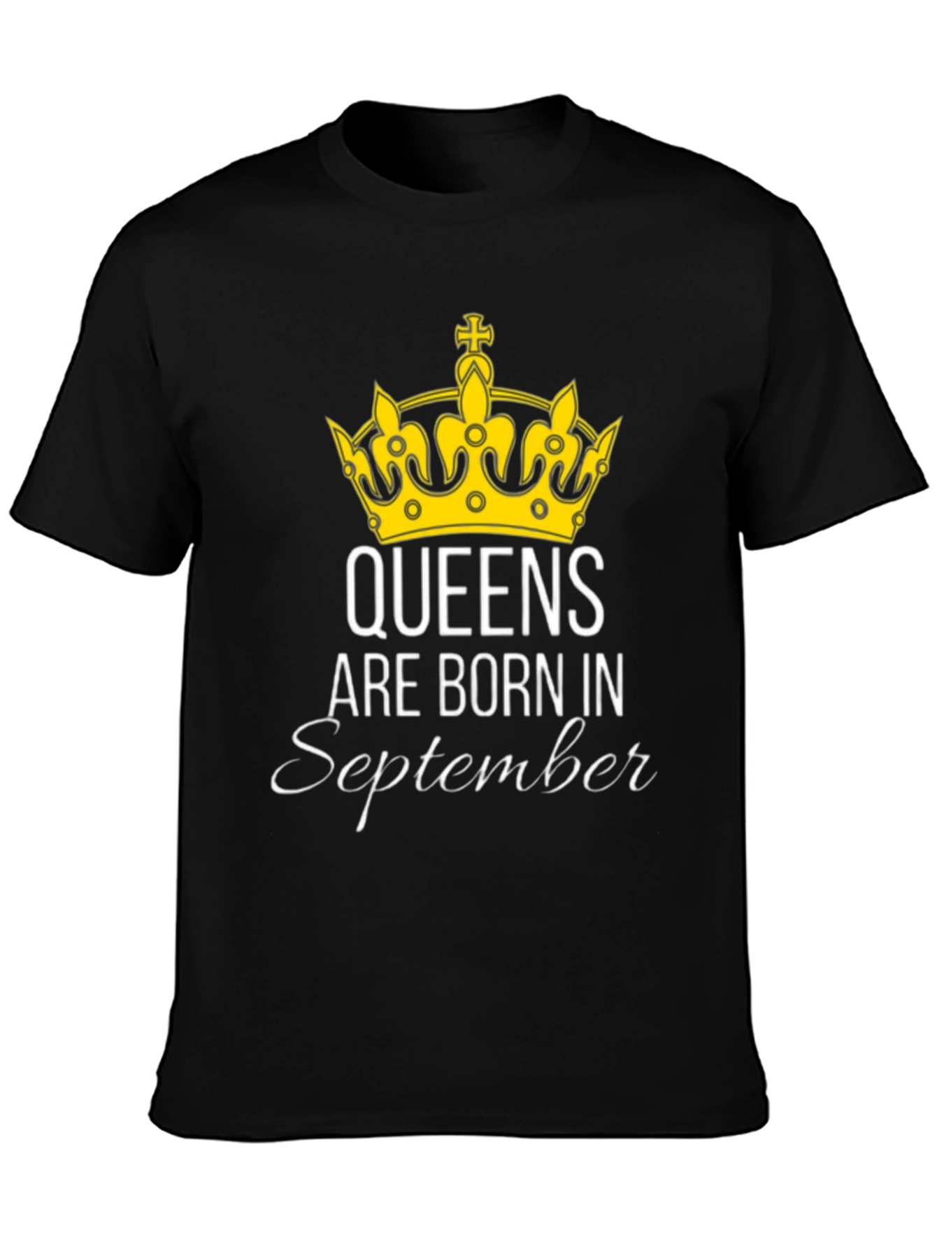 Queens Are Born in September Black T-Shirt