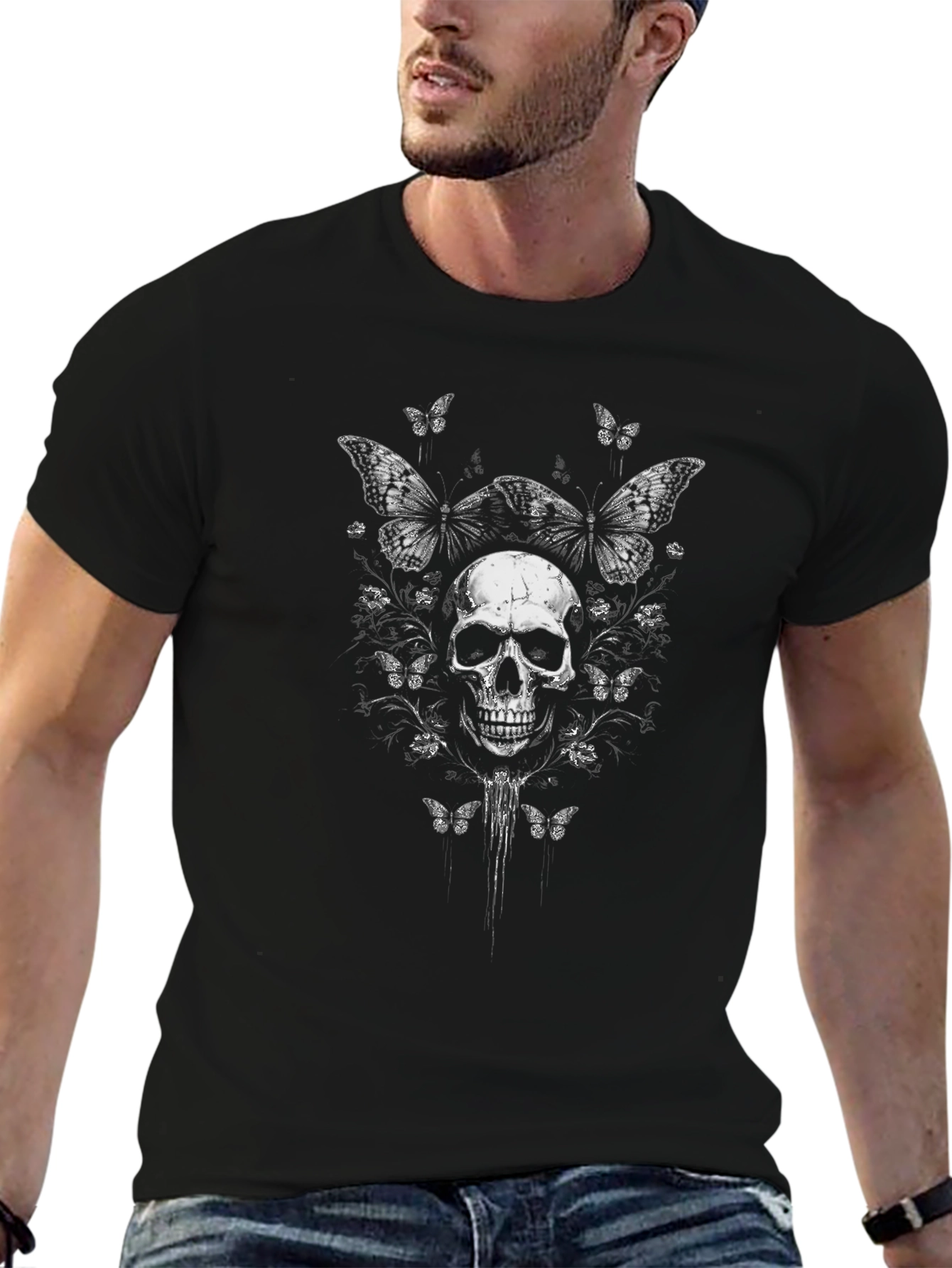 Skull & Butterfly Graphic Tee