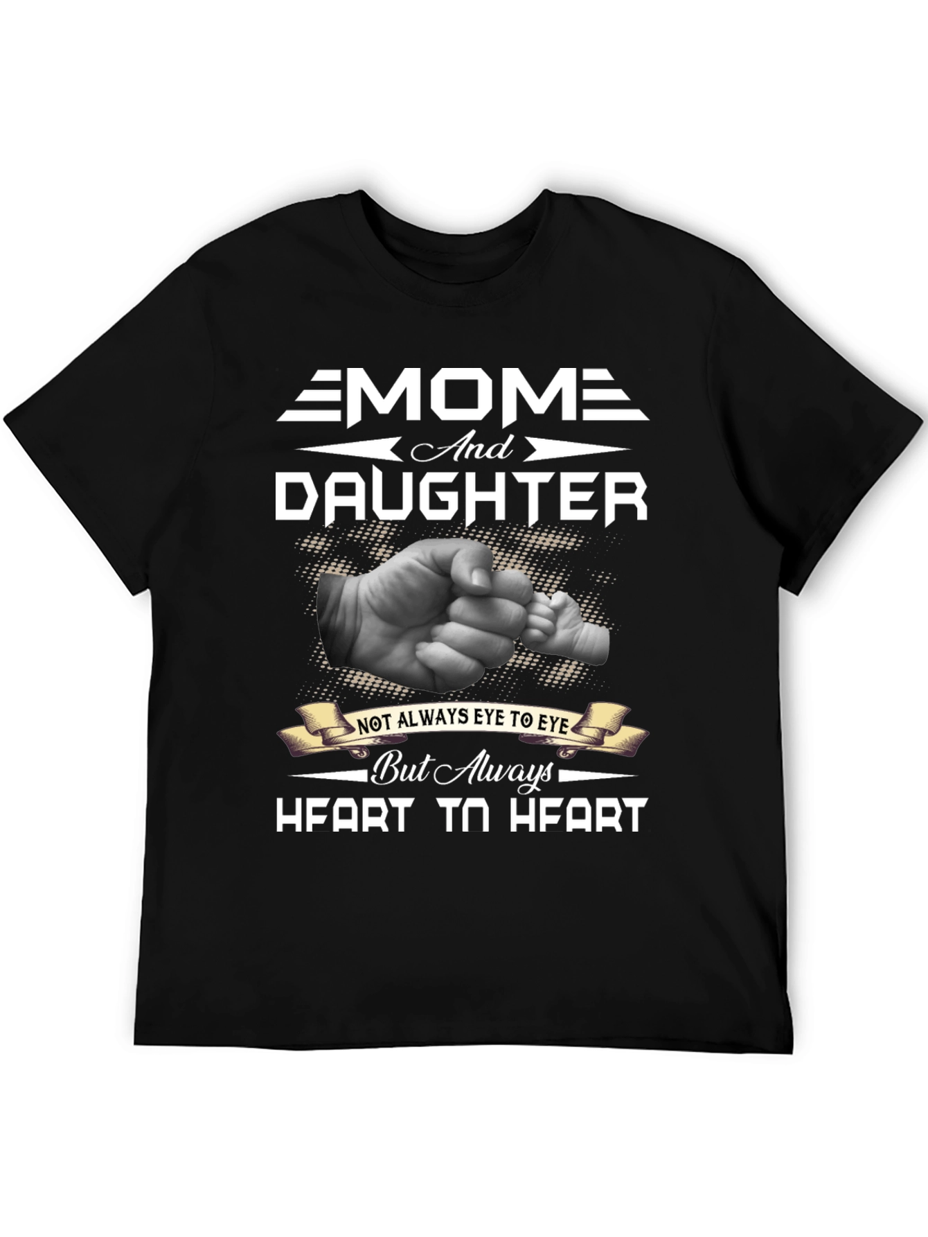 Mom and Daughter Heart to Heart Graphic T-Shirt
