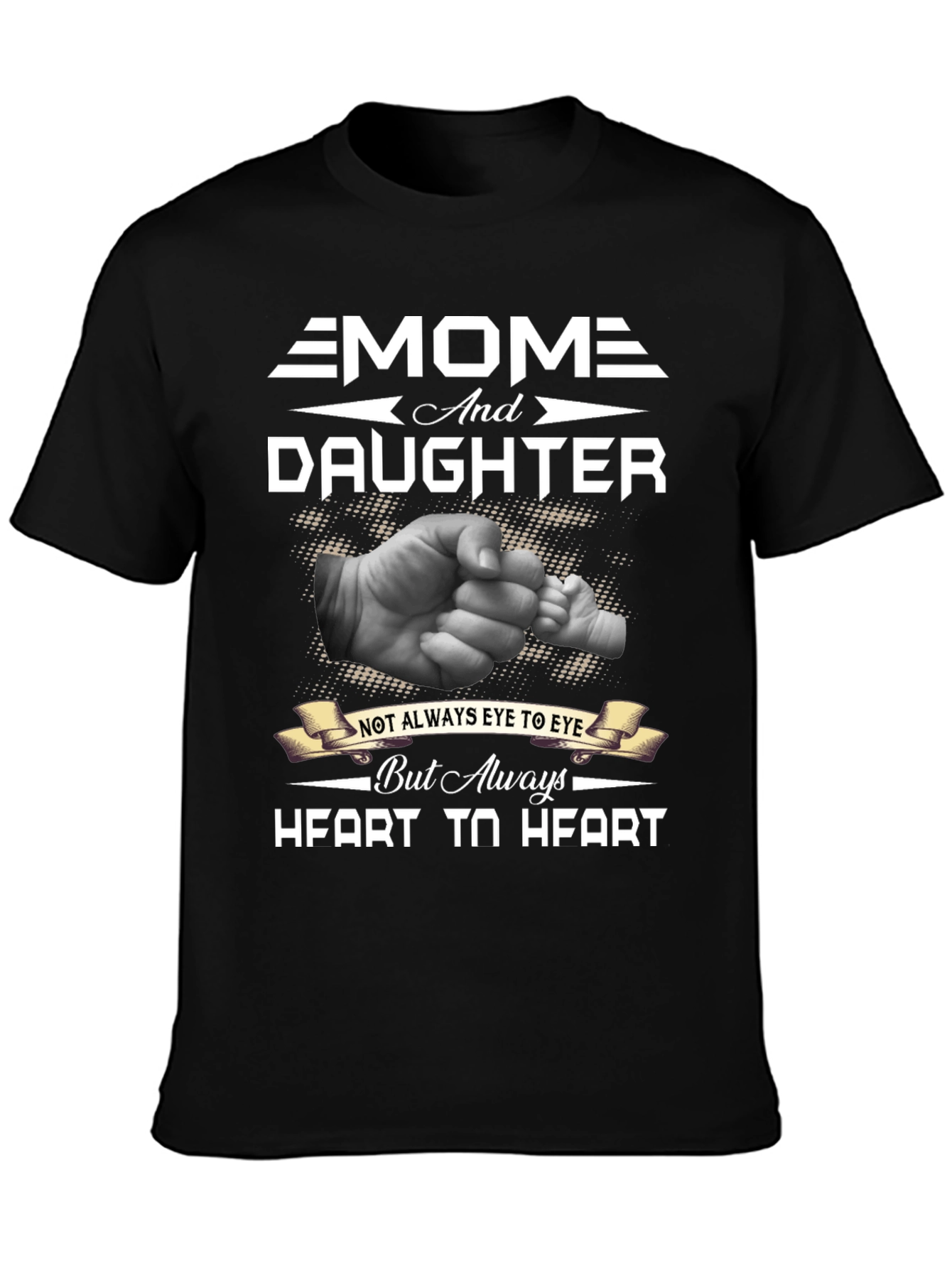 Mom and Daughter Heart to Heart Graphic T-Shirt